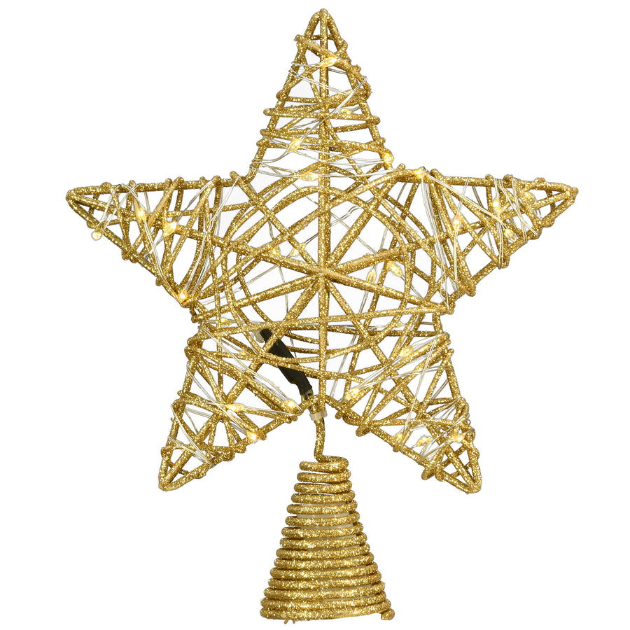 9" Gold Star Tree Top for Artificial Trees with Dual Color Lights