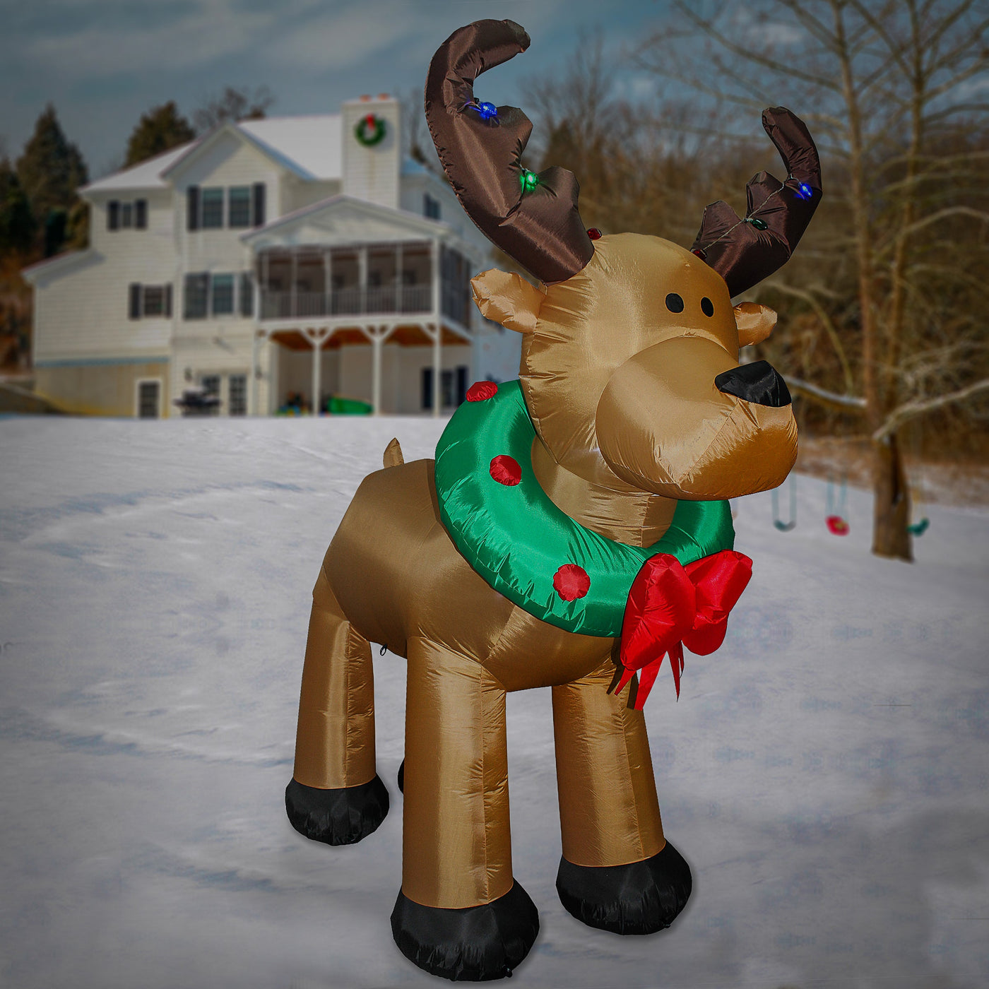 8 ft. Inflatable Reindeer with LED Lights