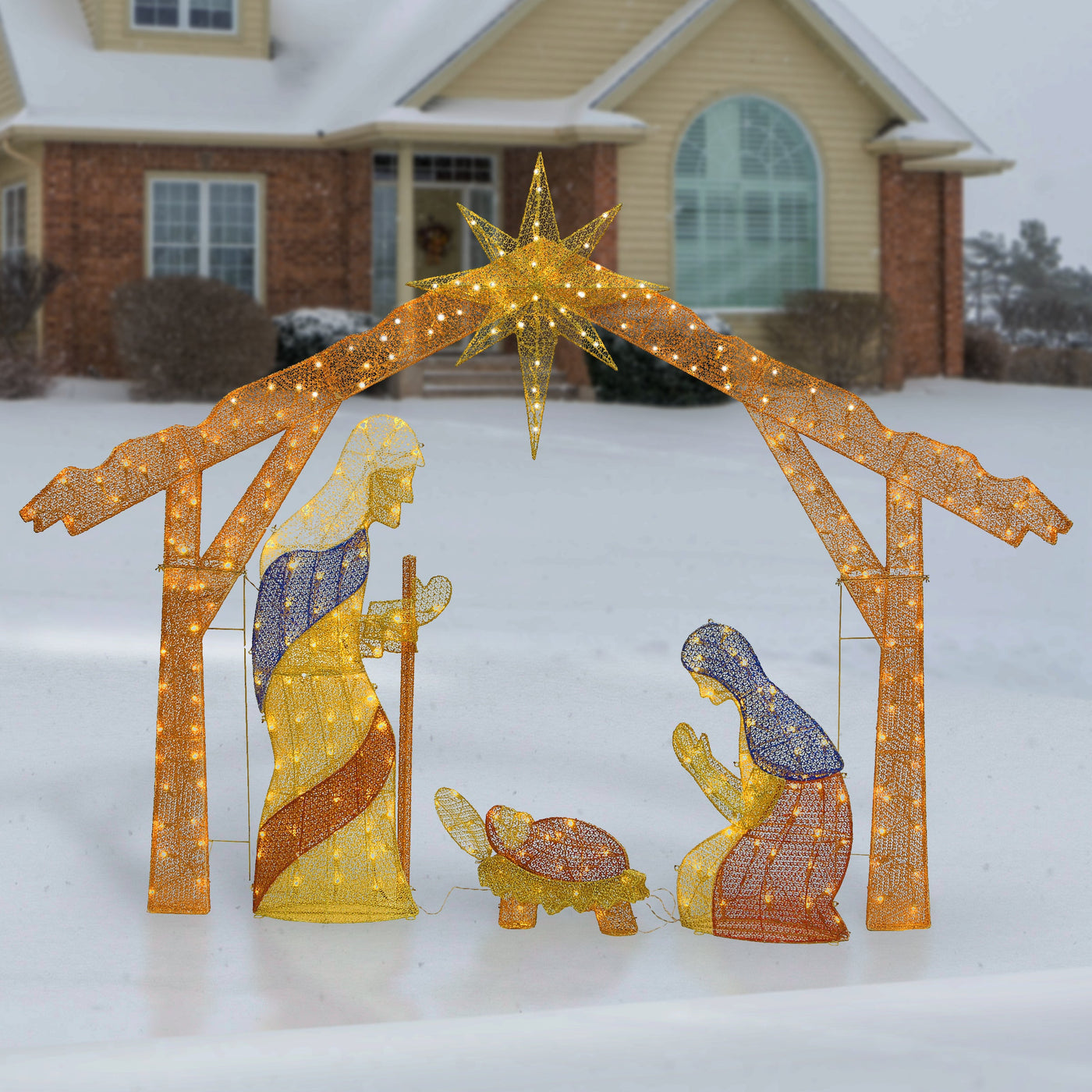 96 in. Nativity Scene with Clear Lights
