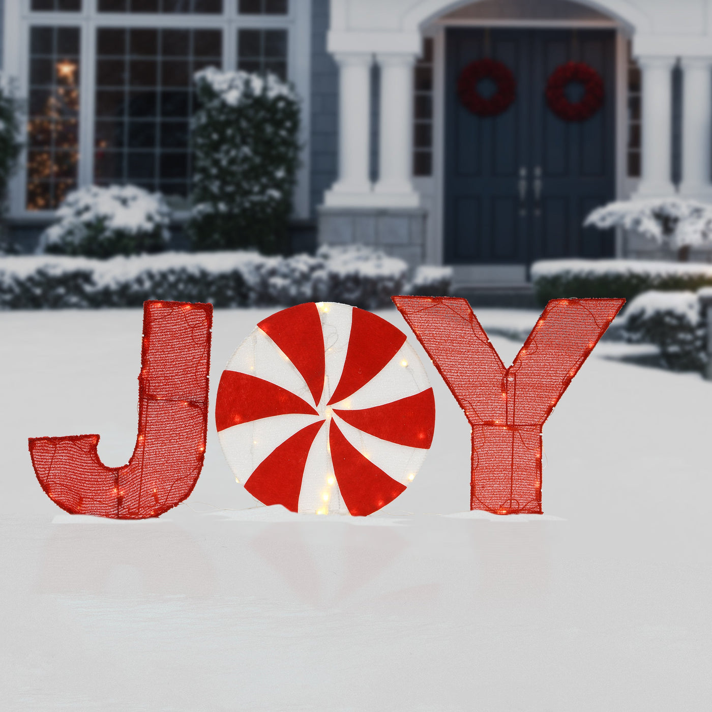 18 in. Pre-Lit JOY Decoration