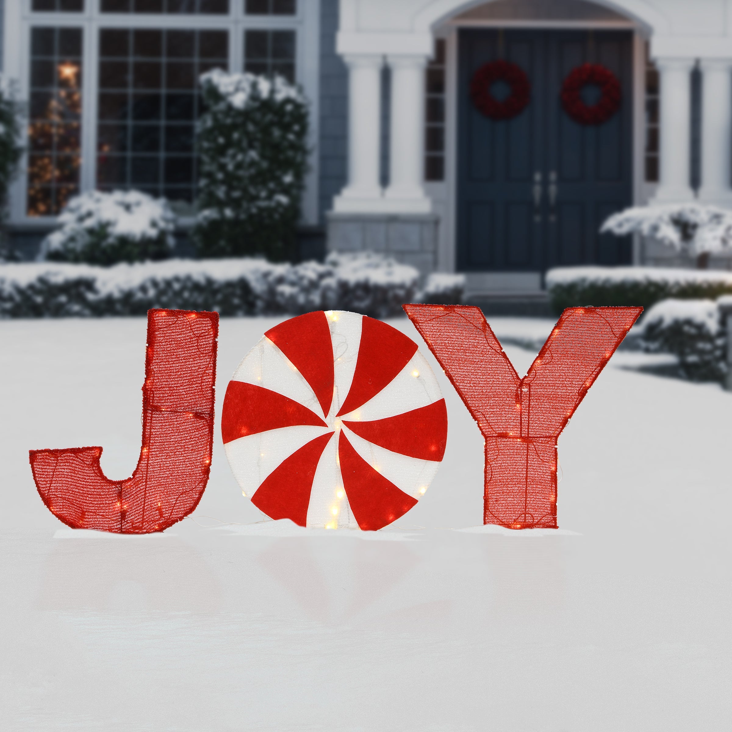 18 in. Pre-Lit JOY Decoration