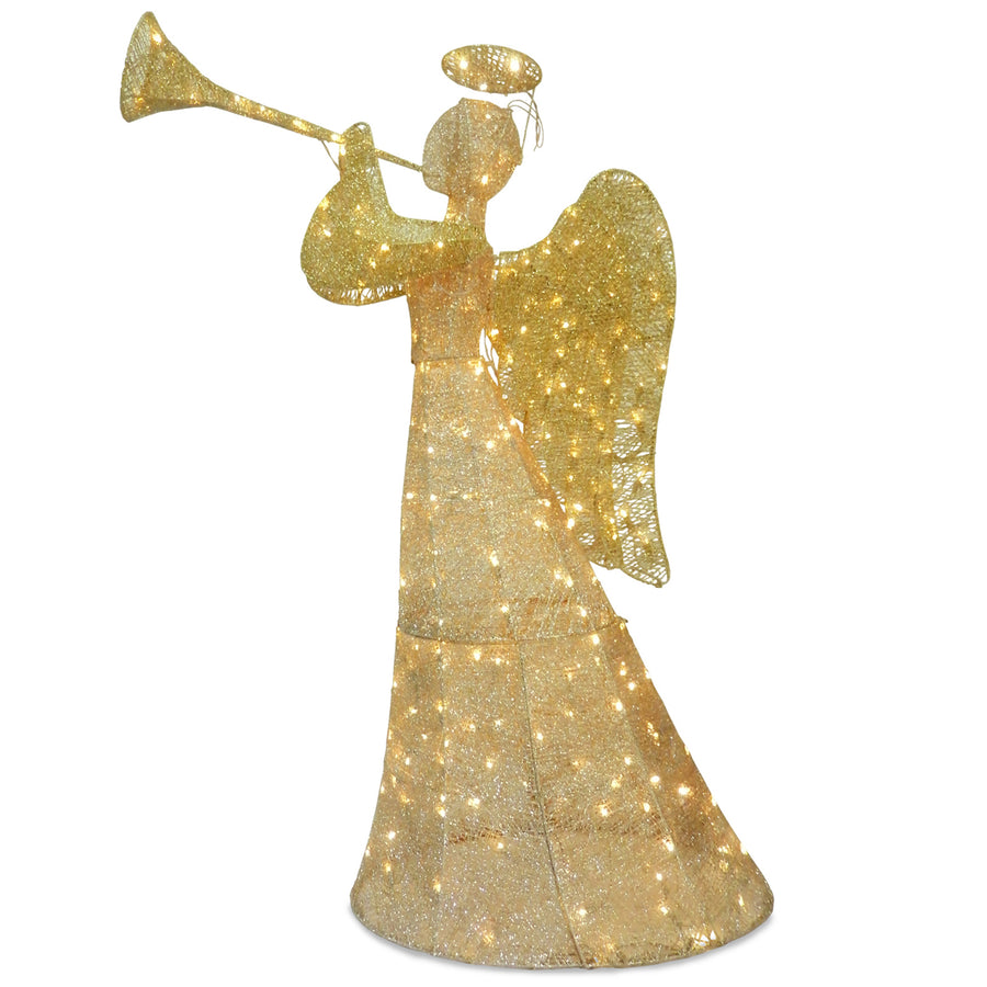 60 in. White Angel Decoration with LED Lights