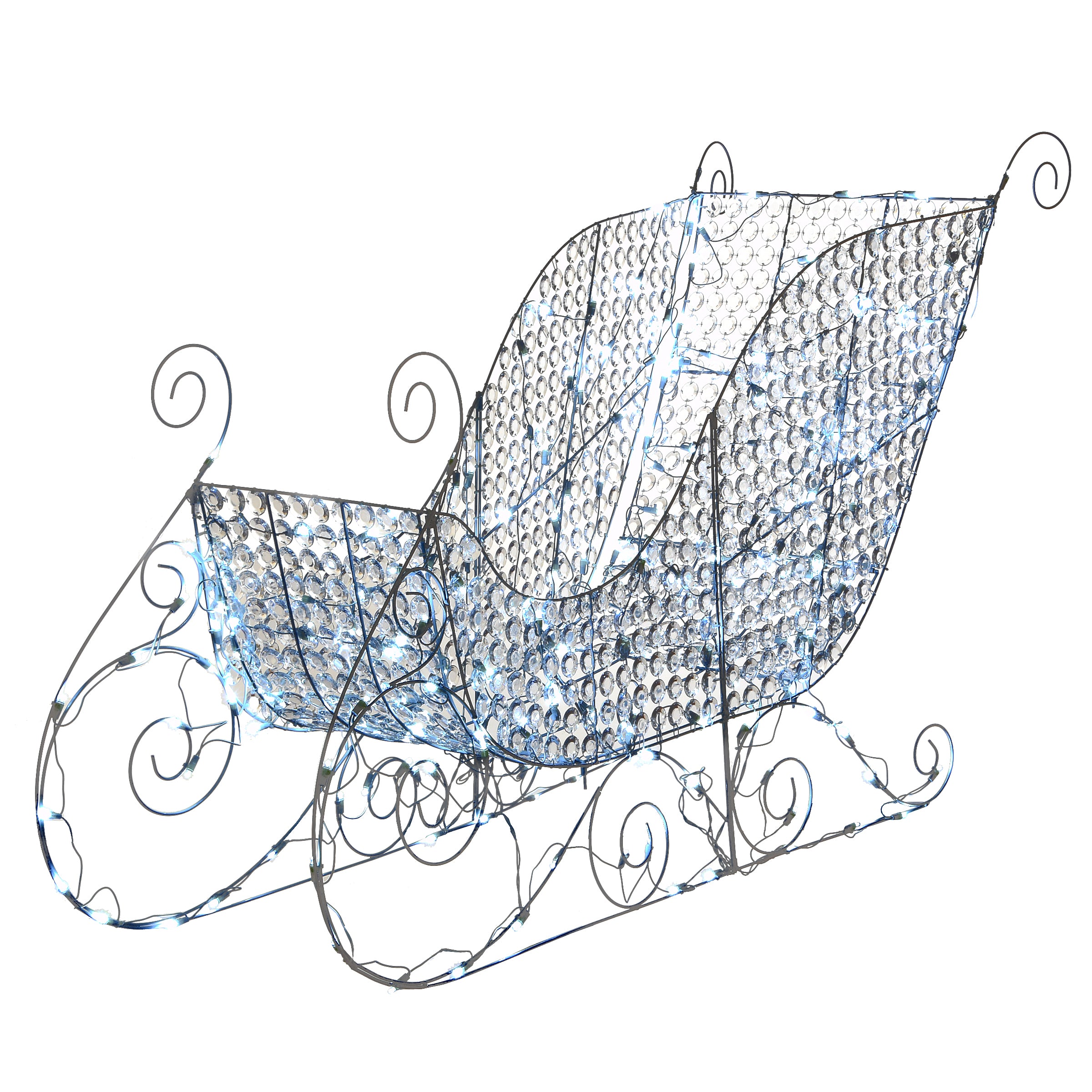 36 in. Ice Crystal Bead Sleigh with LED Lights