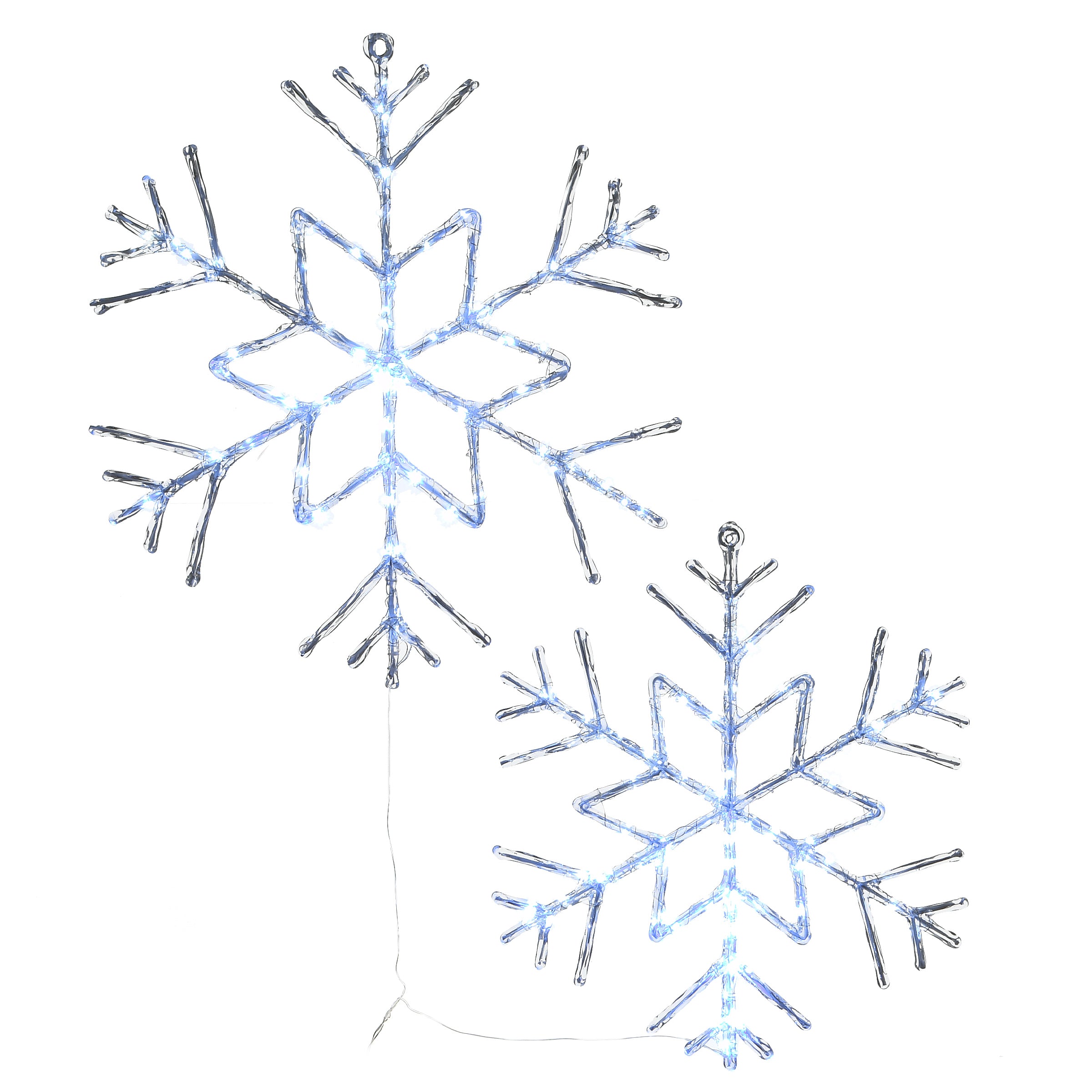 National Tree Company Pre Lit Six Point Star Snowflake Decoration, Cool White LED Lights, Plug In, Christmas Collection, 24 Inches
