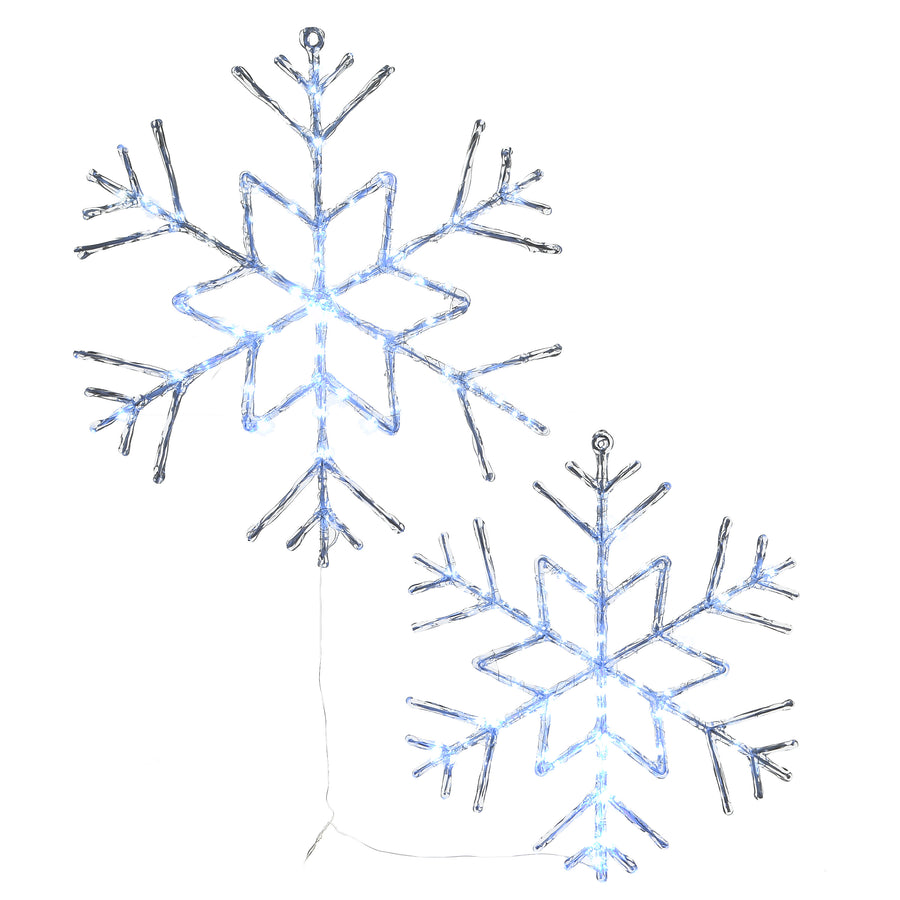 National Tree Company Pre Lit Six Point Star Snowflake Decoration, Cool White LED Lights, Plug In, Christmas Collection, 24 Inches