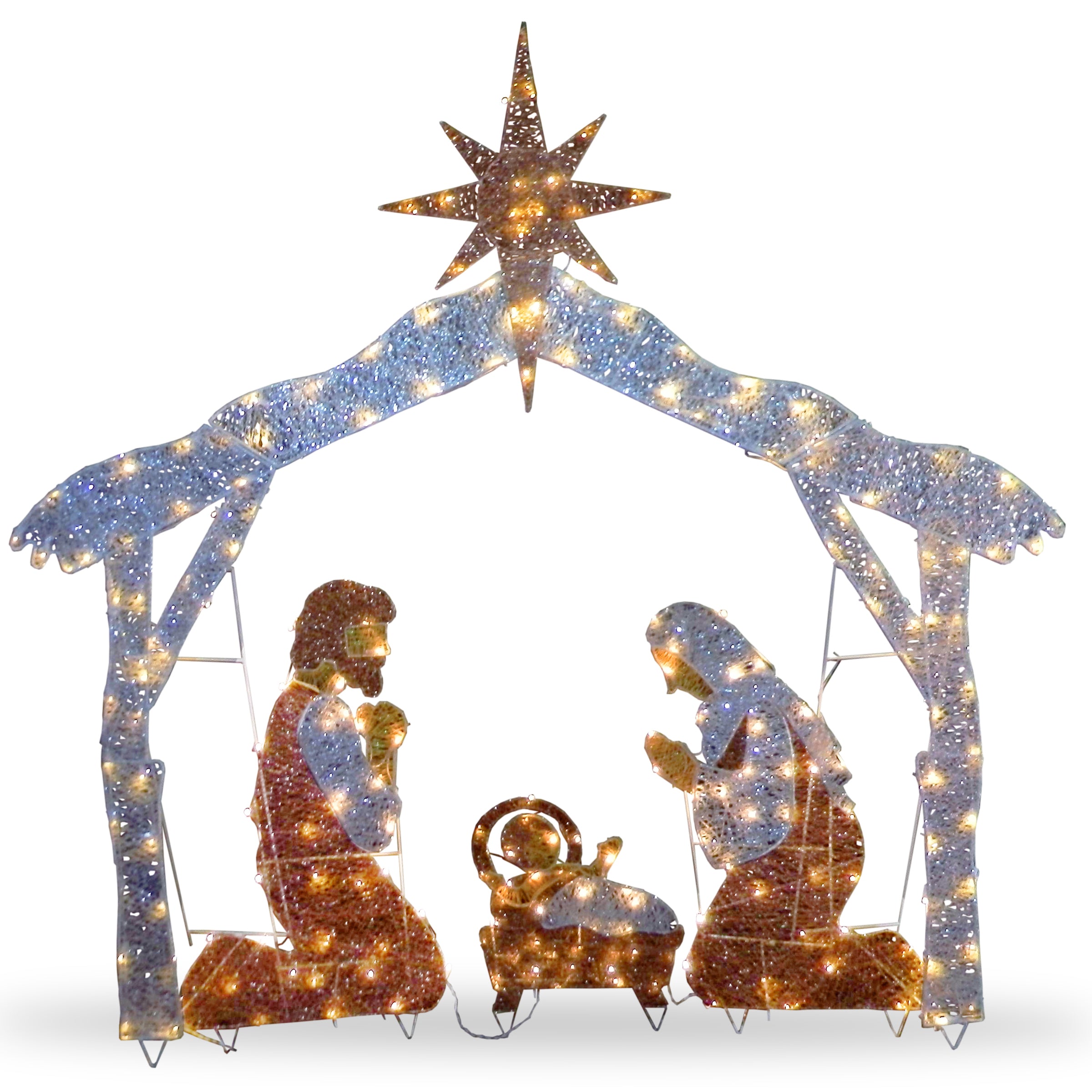 72 in. Nativity Scene with White LED Lights