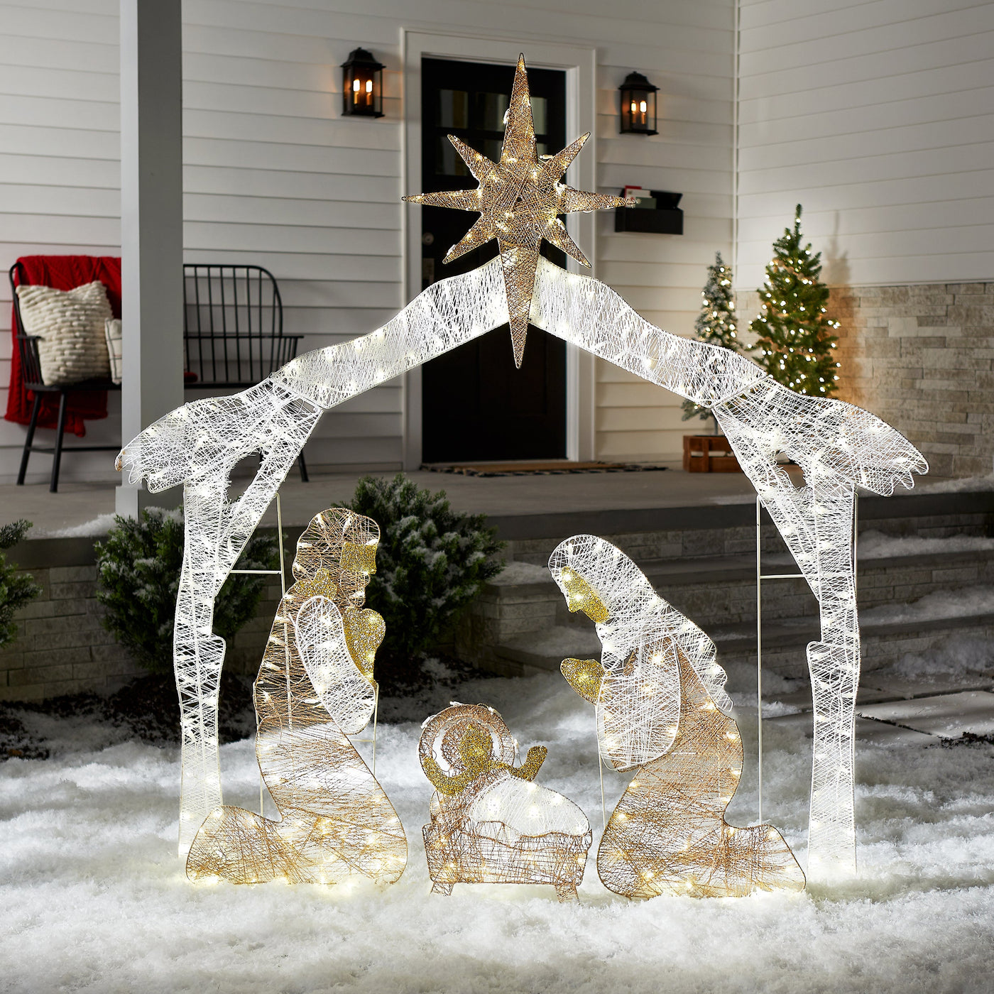 72 in. Nativity Scene with White LED Lights
