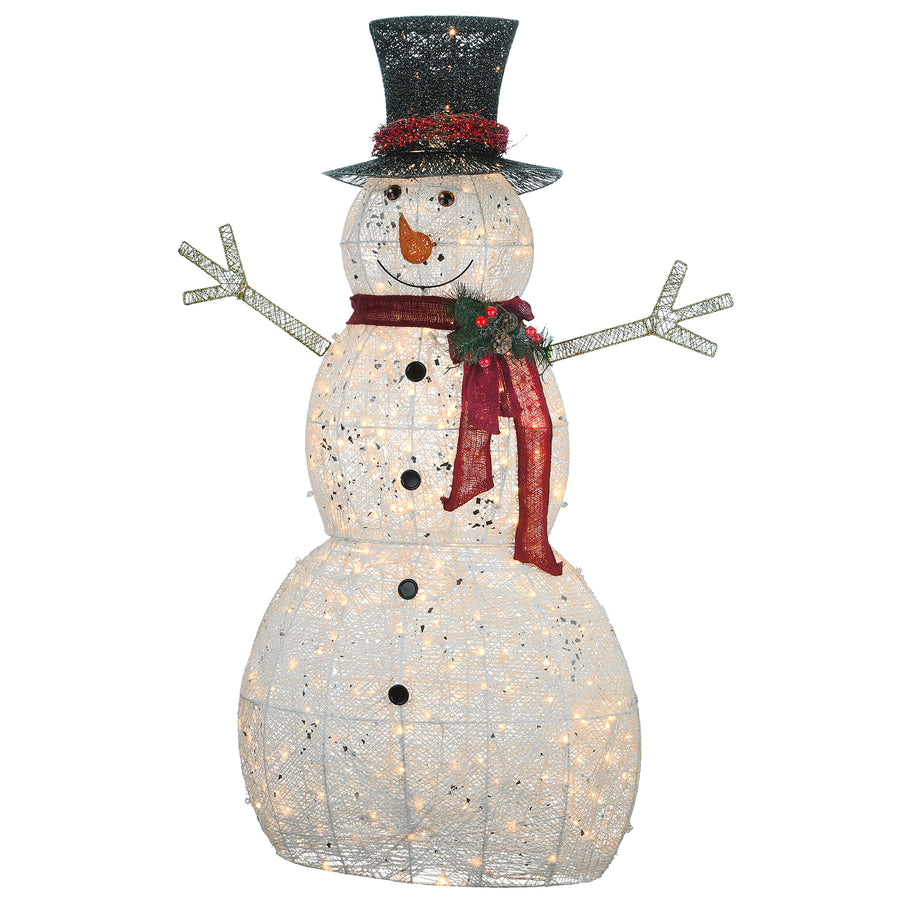 60 in. Snowman Decoration with Warm White LED Lights