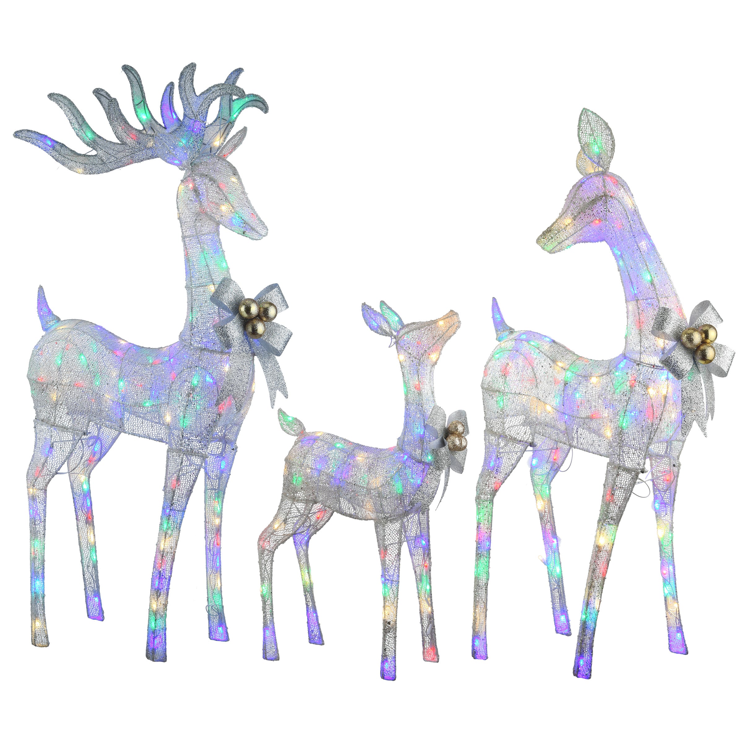 3-Piece Deer Family with LED Lights