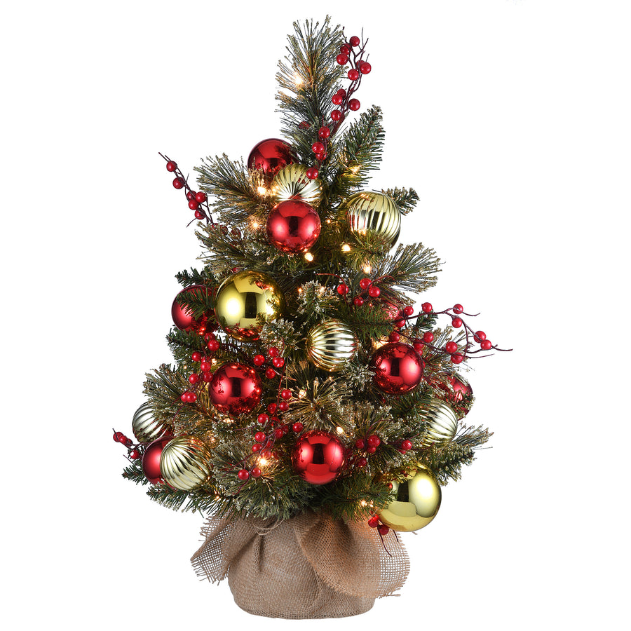2 ft. Pre-Lit Dakota Pine Small Tree with LED Lights