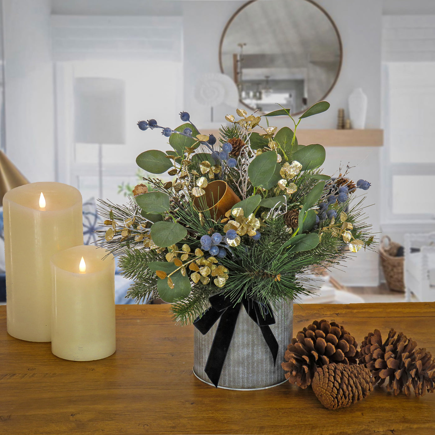 17 in. HGTV Home Collection Swiss Chic Arrangement