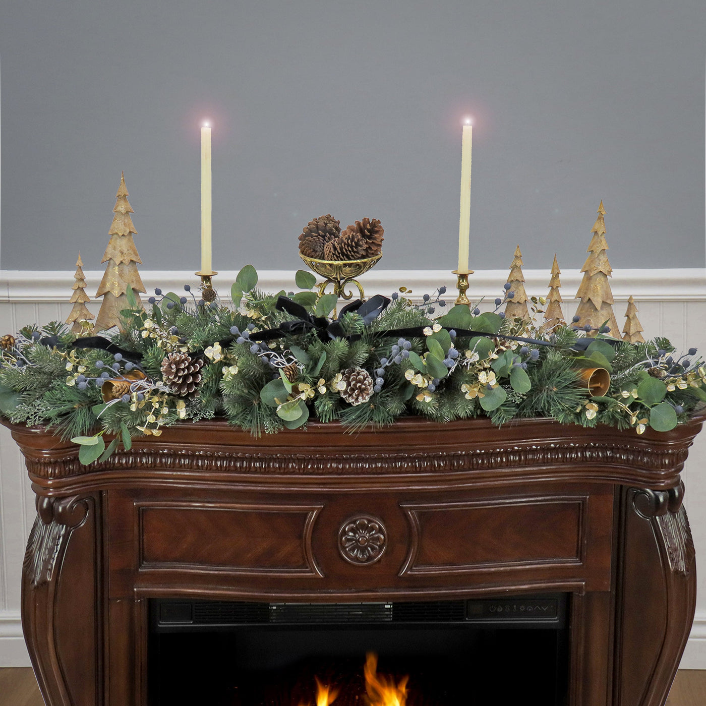 60 in. HGTV Home Collection Swiss Chic Mantle Swag