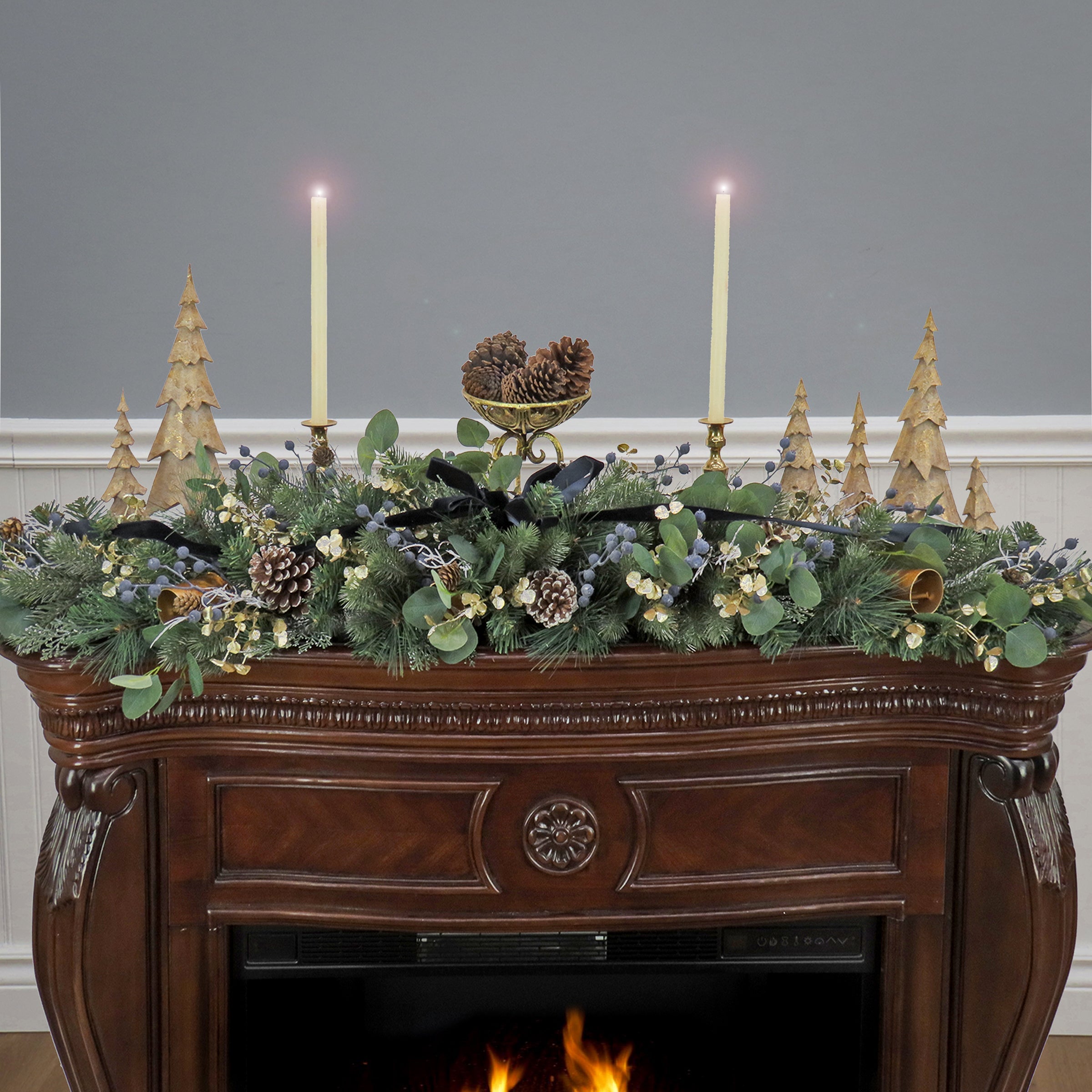 60 in. HGTV Home Collection Swiss Chic Mantle Swag