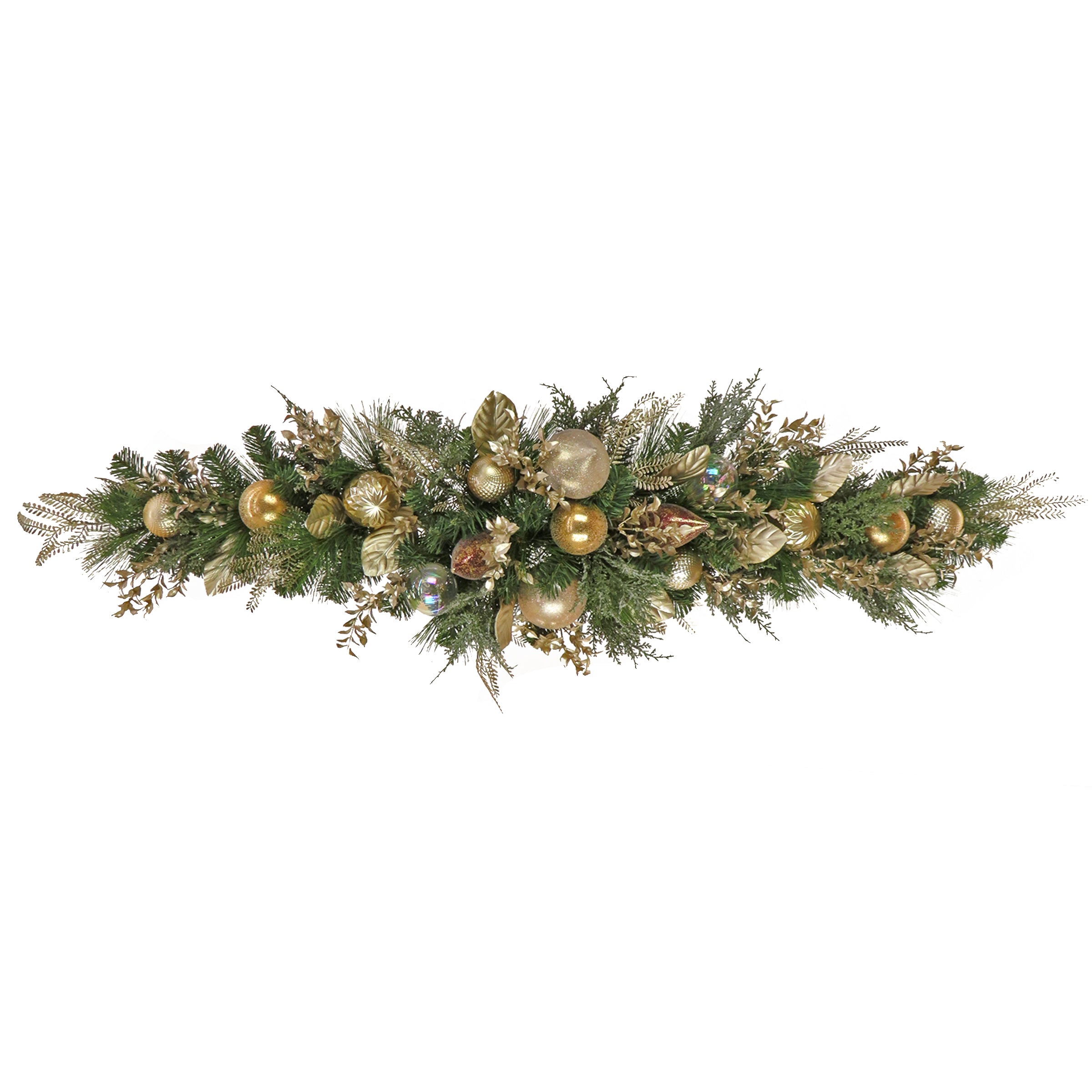 6 ft. HGTV Home Collection Champagne Wishes Mantle Swag