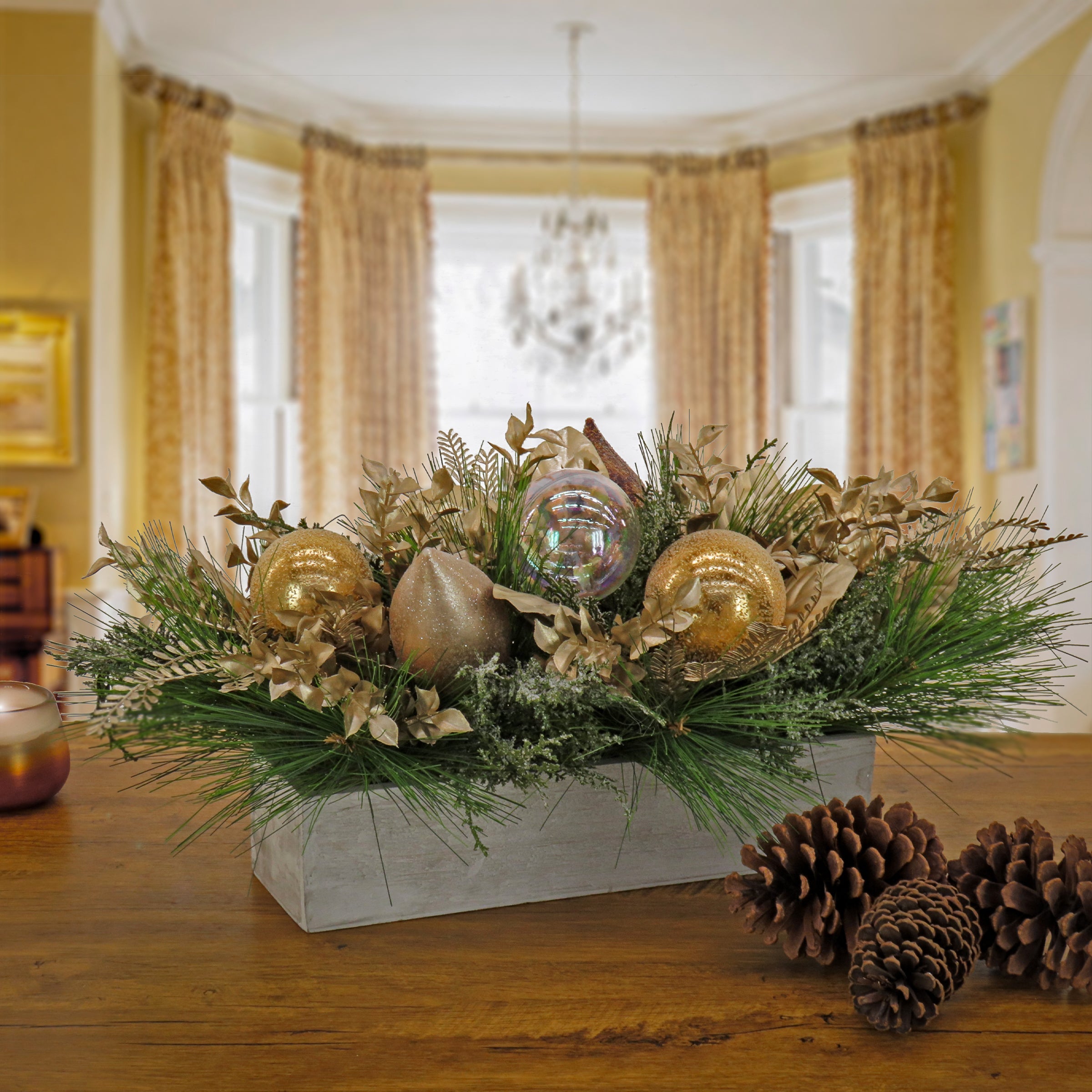 11 in. HGTV Home Collection Champagne Wishes Arrangement
