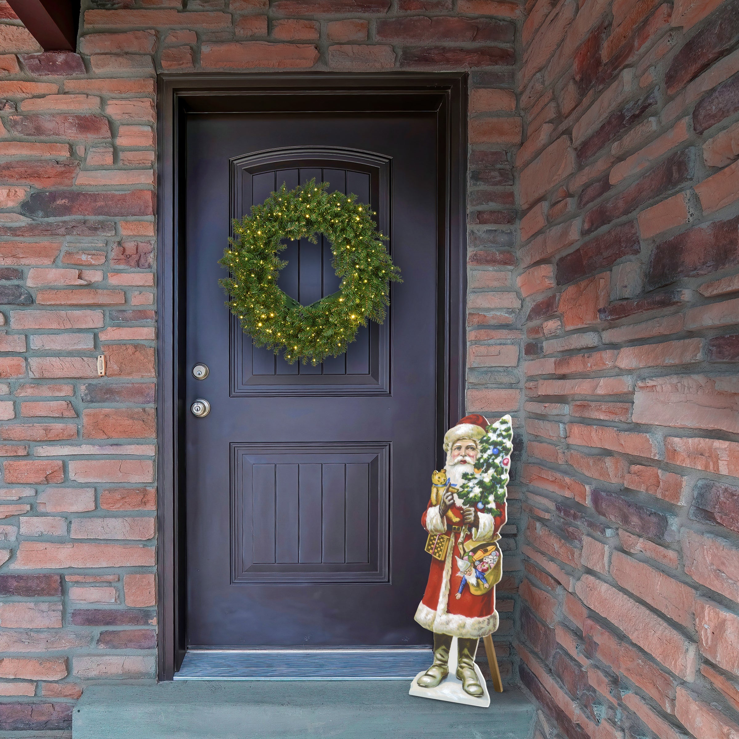 35 in. Stand Up Santa Display, Composite Wood Construction