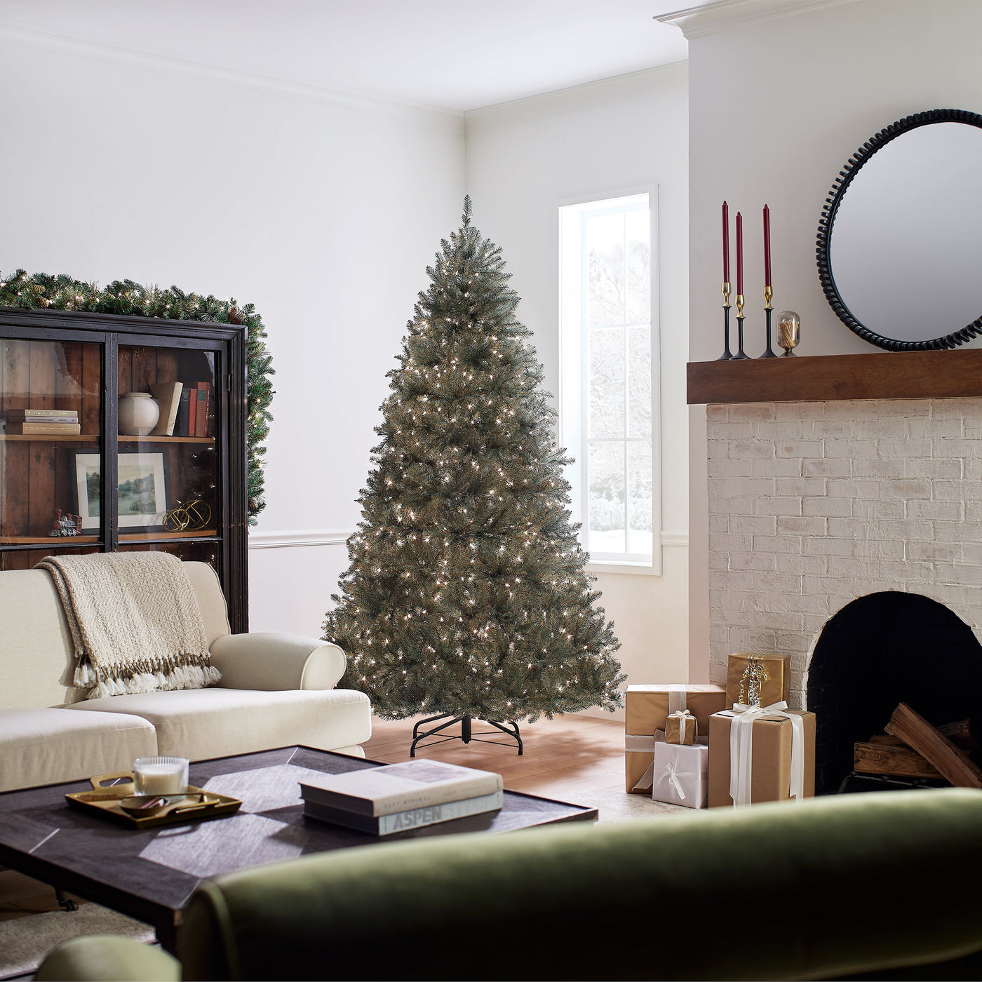 7.5 ft. Pre-Lit Dunhill Fir Blue Tree with Clear Lights