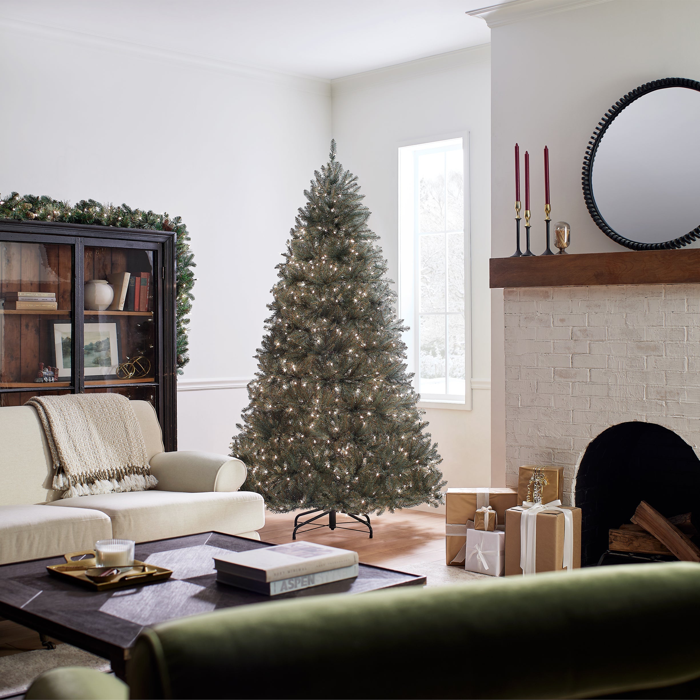 7.5 ft. Pre-Lit Dunhill Fir Blue Tree with Clear Lights