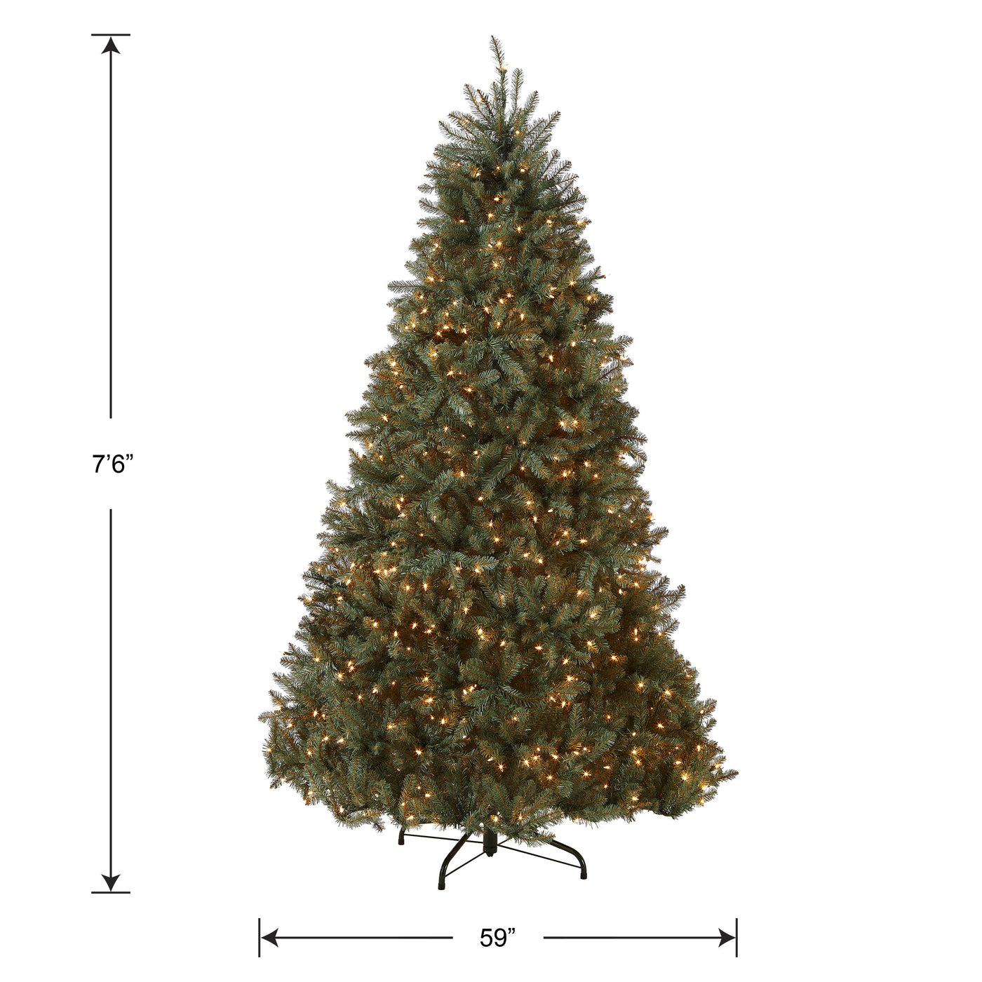 7.5 ft. Pre-Lit Dunhill Fir Blue Tree with Clear Lights