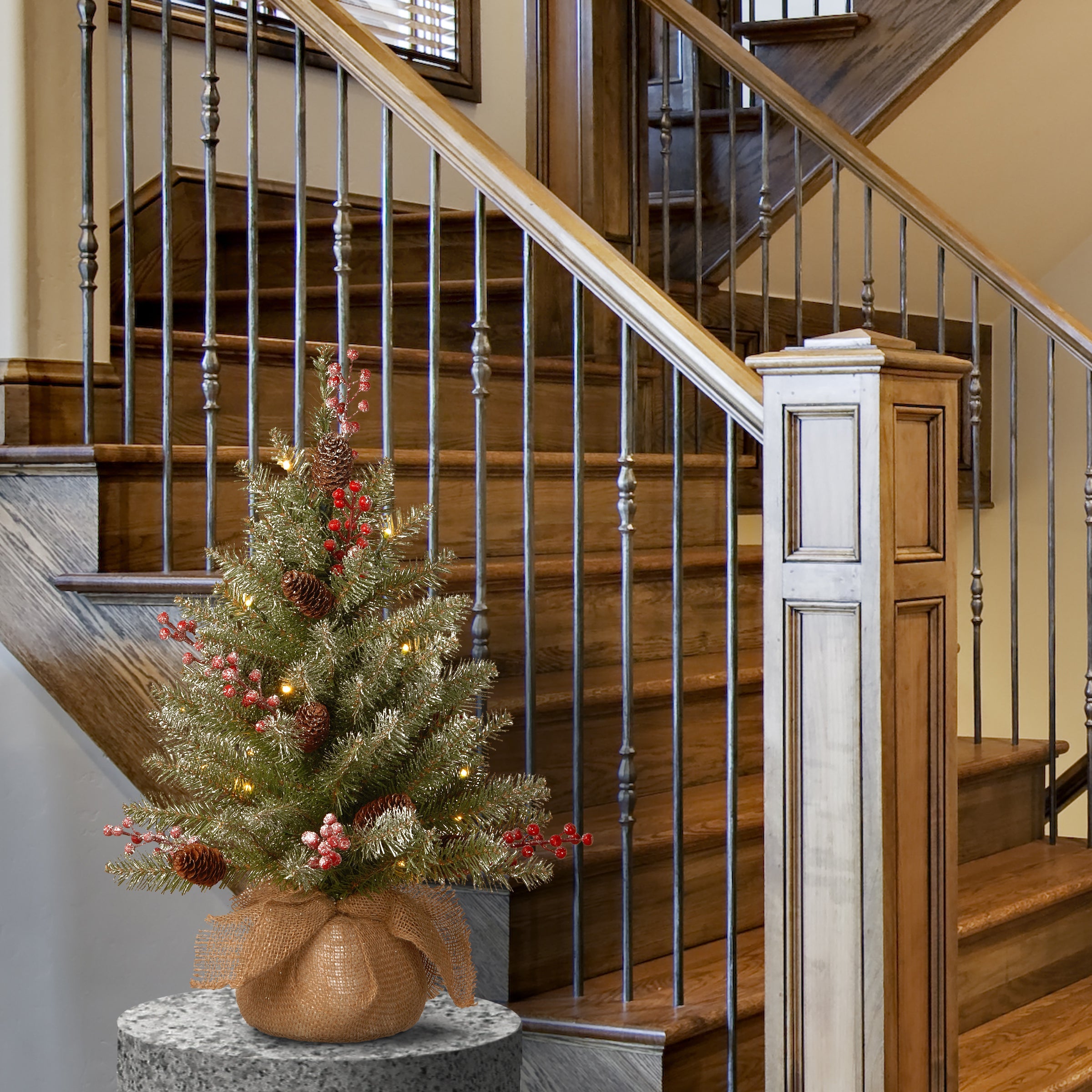 2 ft. Pre-Lit Dunhill Fir Tree with LED Lights
