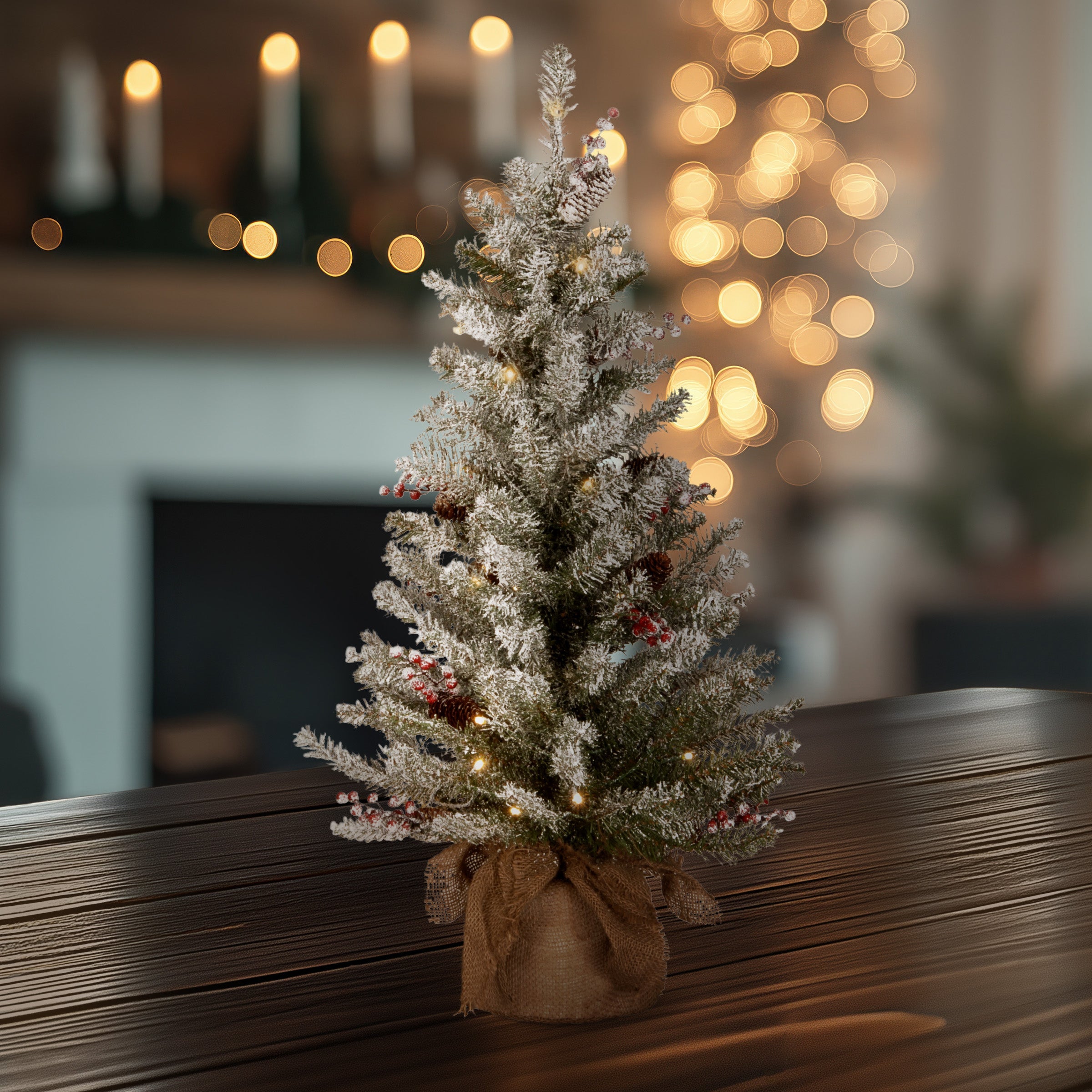 3 ft. Pre-Lit Dunhill Fir Tree with Warm White LED Lights