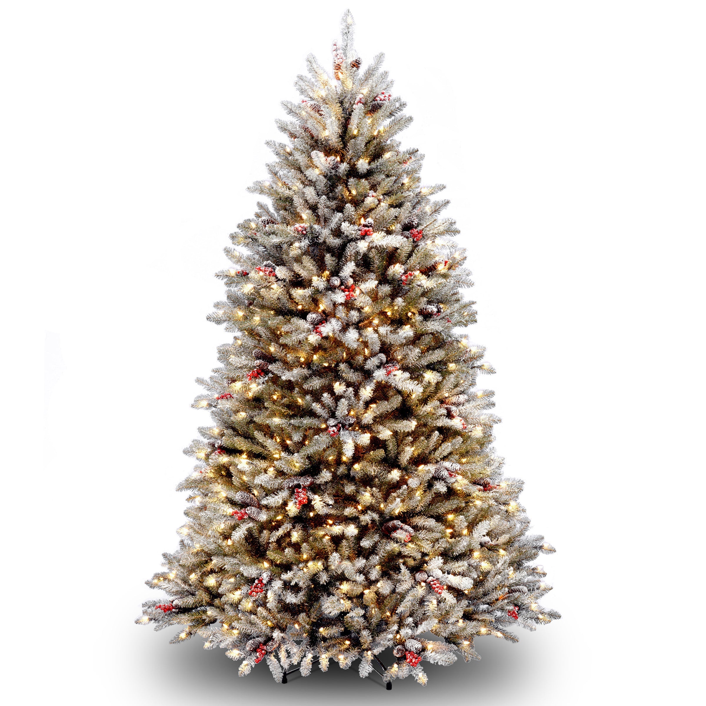 6.5 ft. Pre-Lit Dunhill Fir Snowy Tree with Clear Lights