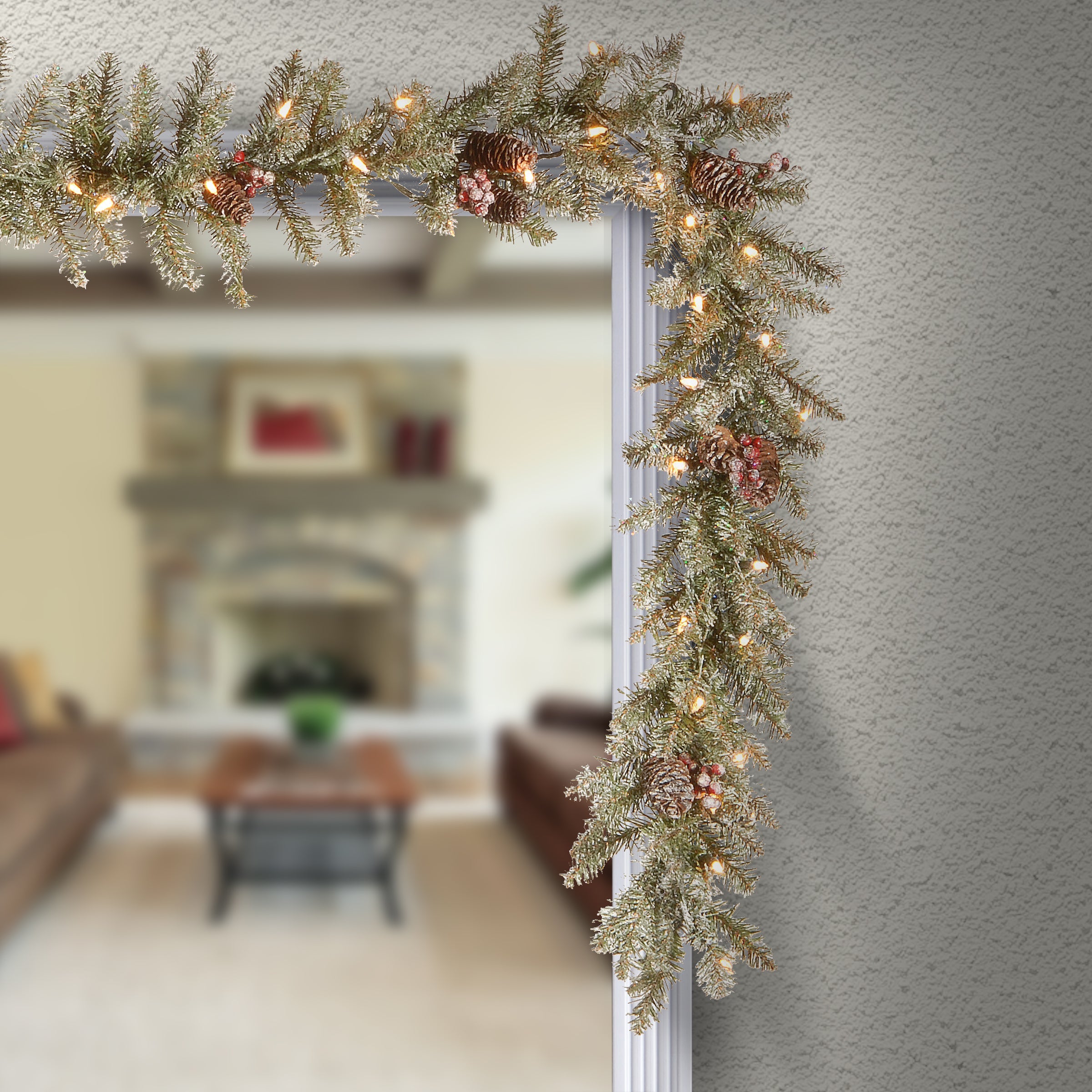 9 ft. Pre-Lit Dunhill Fir Garland with Clear Lights