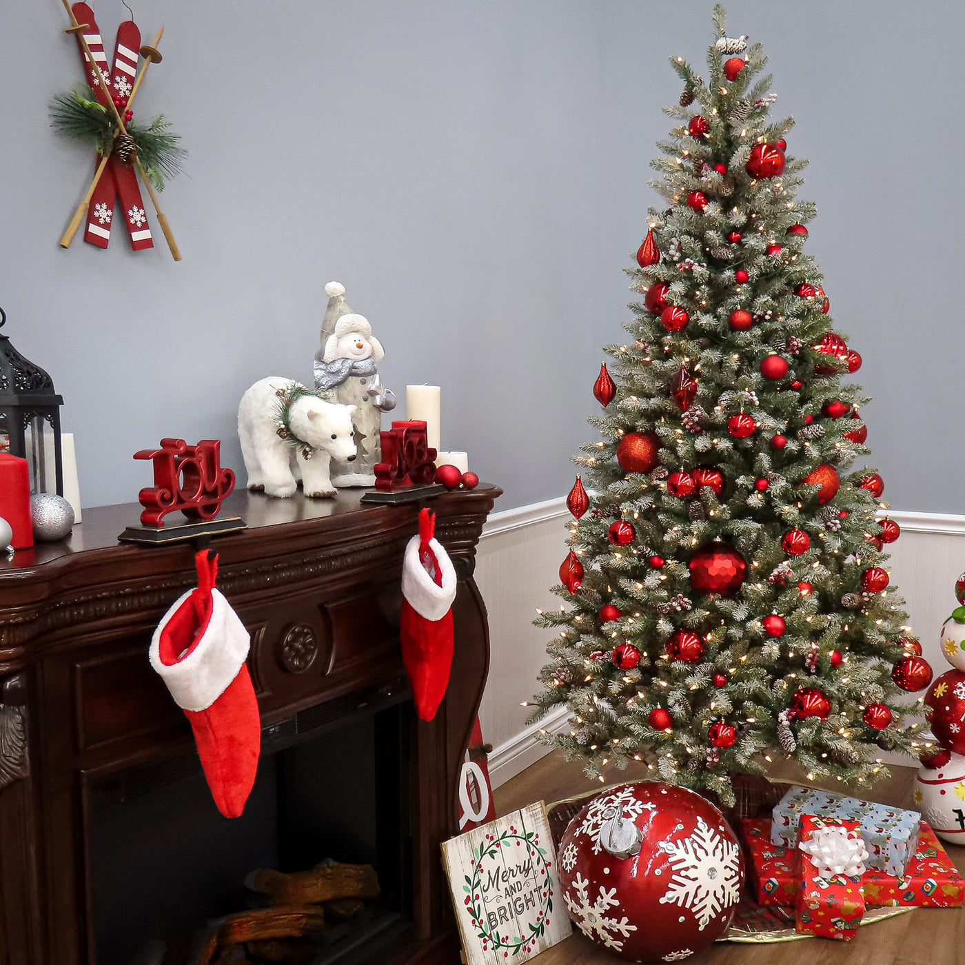 7.5 ft. Pre-Lit Dunhill Fir Slim Tree with Clear Lights