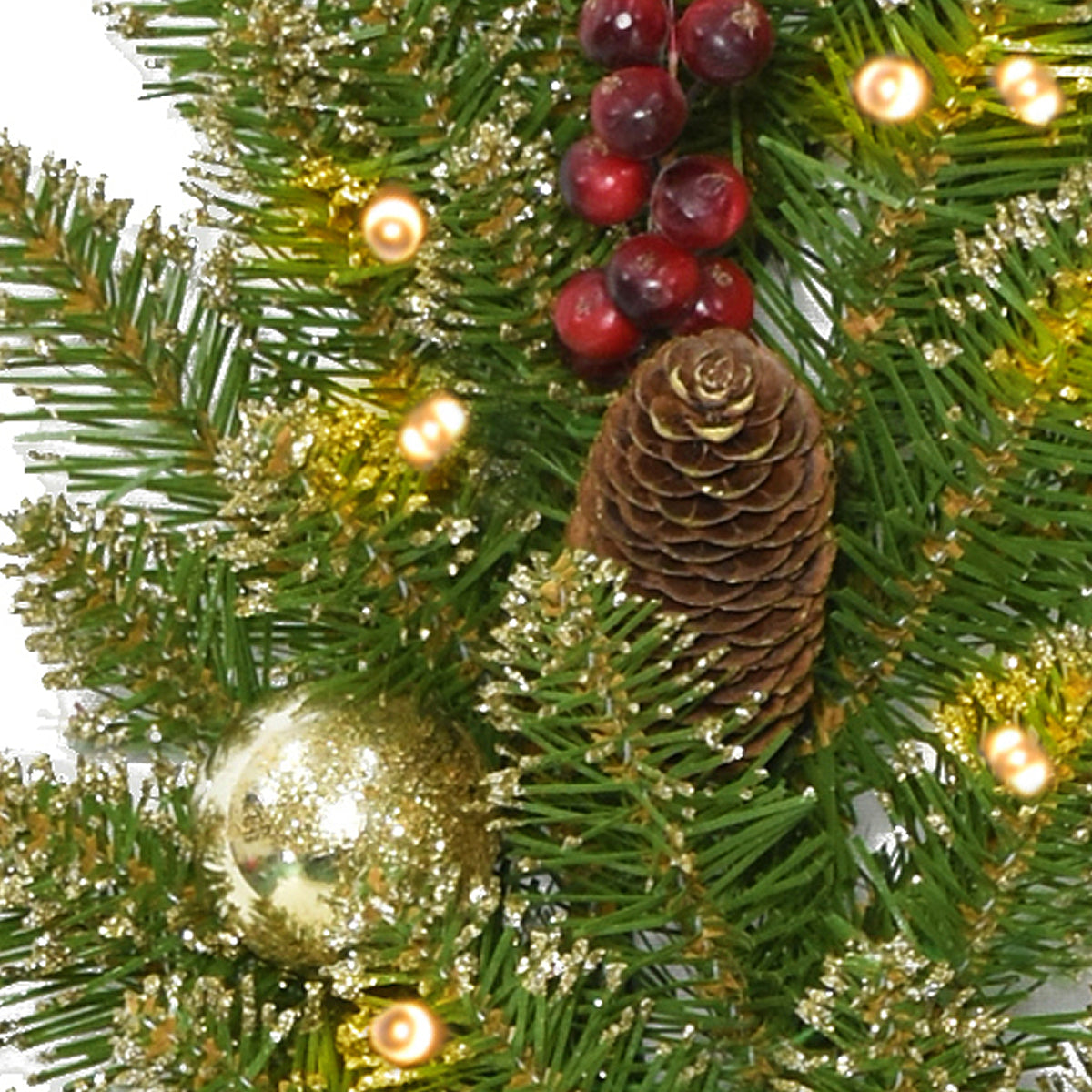 32 in. Pre-Lit Glittery Gold Dunhill Fir Bethlehem Star with LED Lights