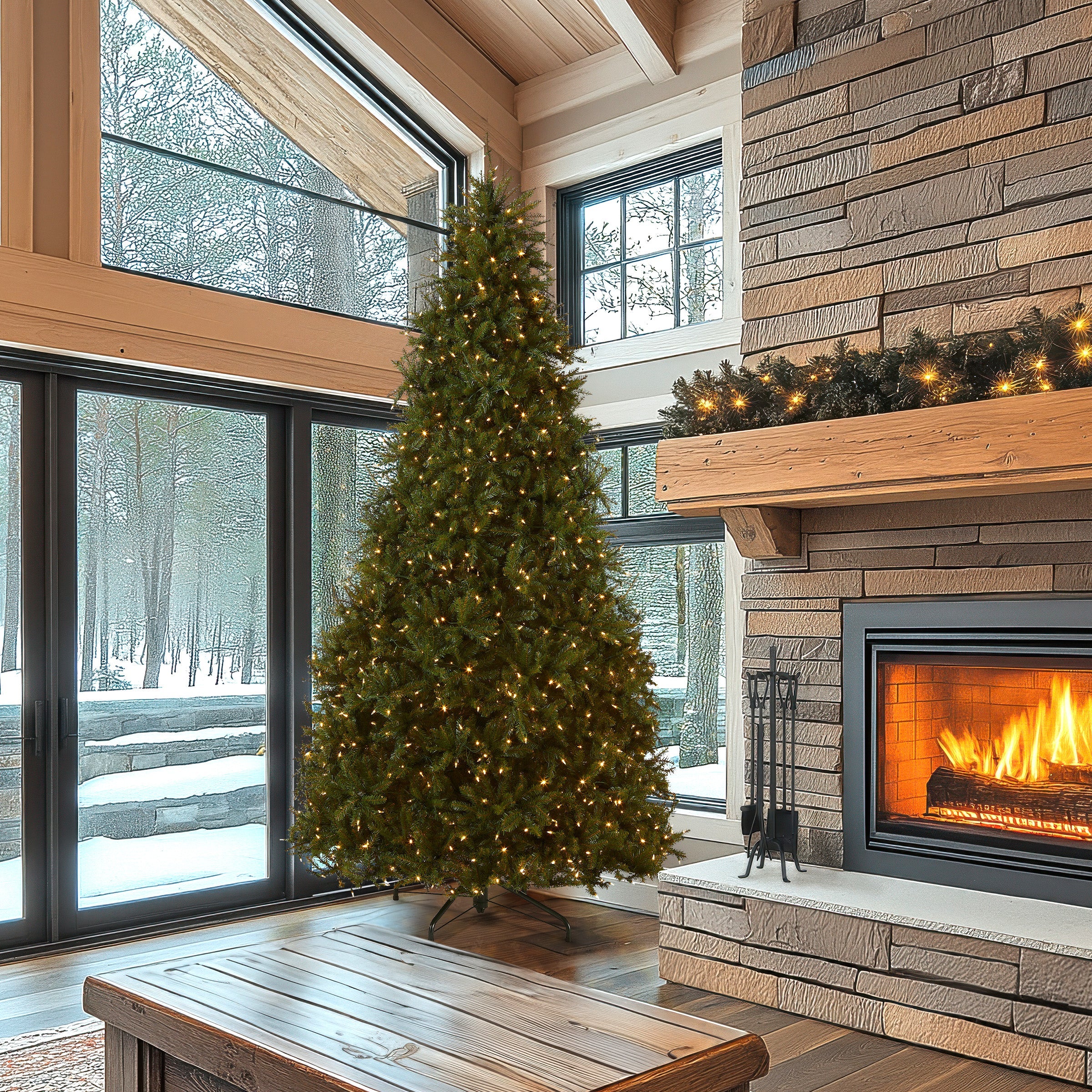 10 ft. Pre-Lit Dunhill Fir Tree with Dual Color LED Lights