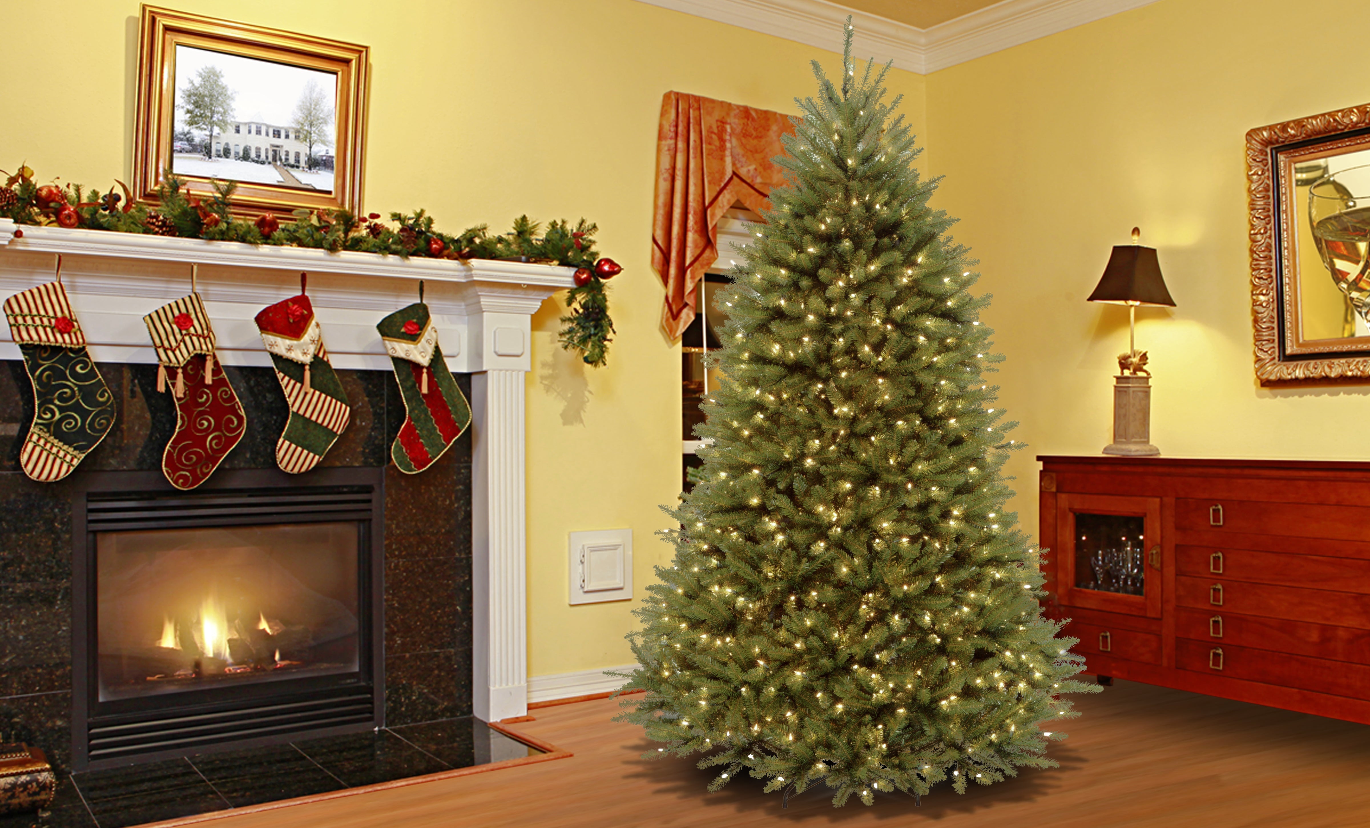 7.5 ft. Pre-Lit Dunhill Fir Tree with Dual Color LED Lights