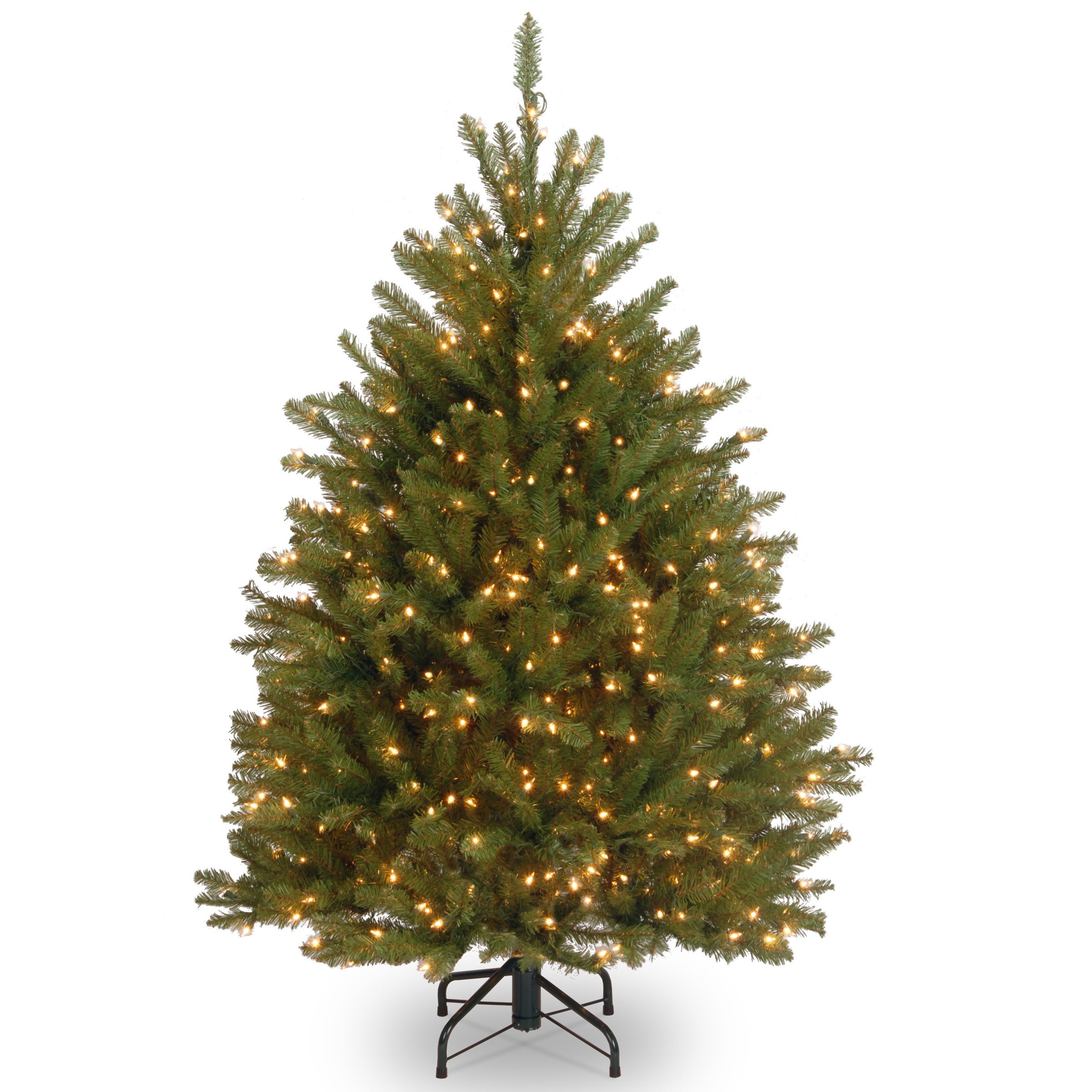 4 ft. Pre-Lit Dunhill Fir Hinged Tree with Warm White LED Lights