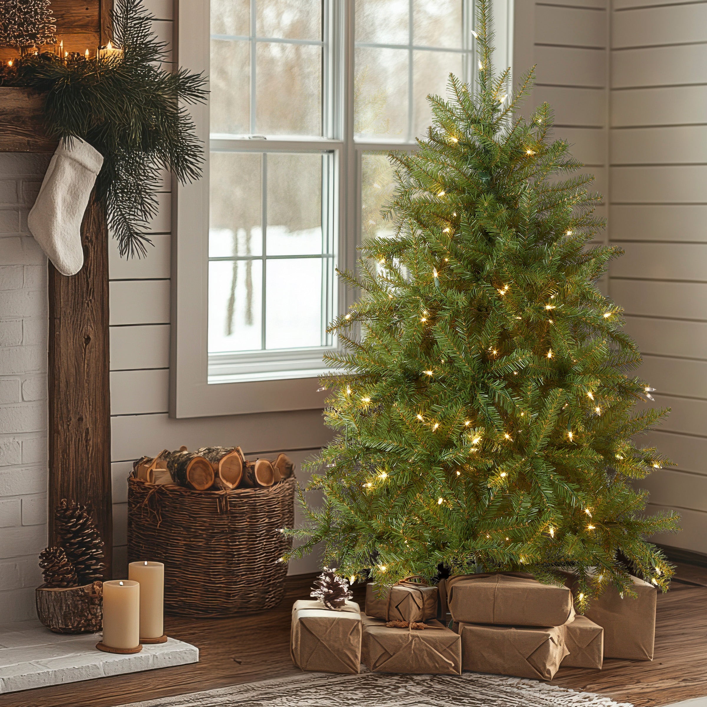 4 ft. Pre-Lit Dunhill Fir Tree with Clear Lights