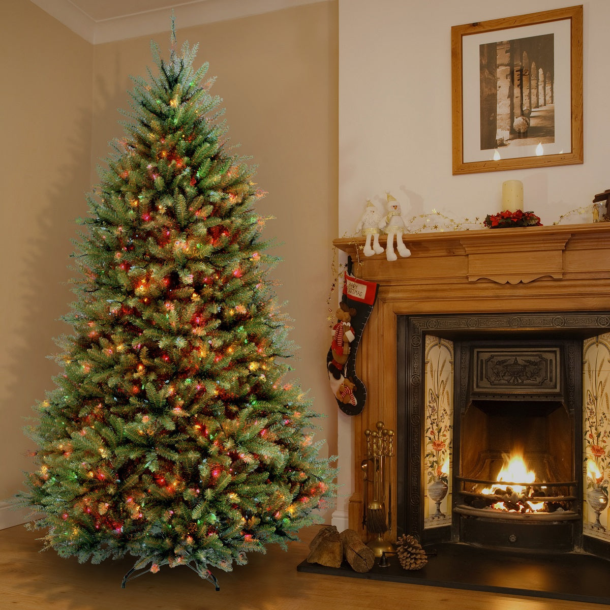 6.5 ft. Pre-Lit Dunhill Fir Tree with Multicolor Lights