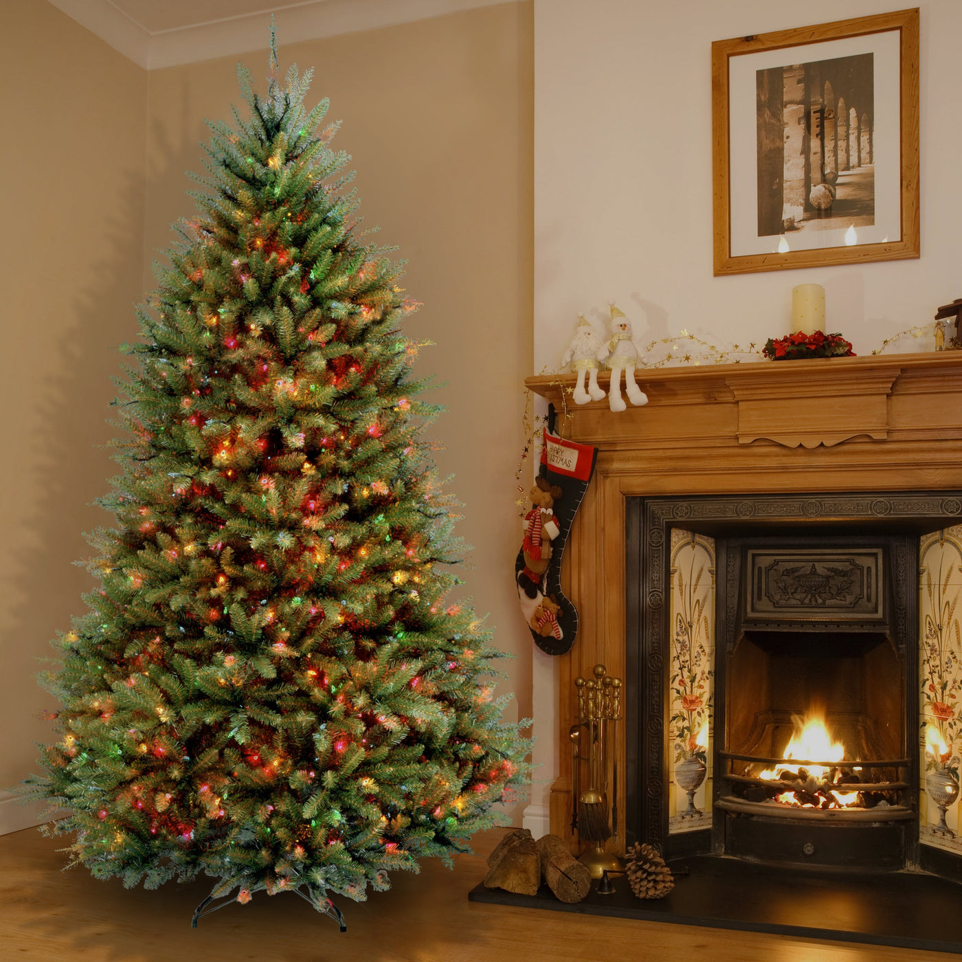 7.5 ft. Pre-Lit Dunhill Fir Tree with Multicolor Lights