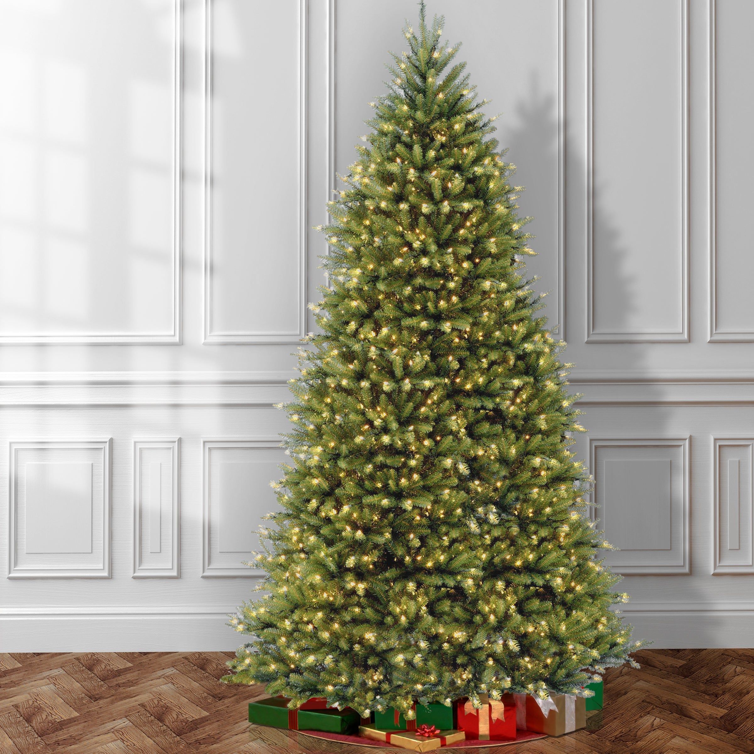 10 ft.Pre-Lit Dunhill Fir Tree with PowerConnect Dual Color LED Lights