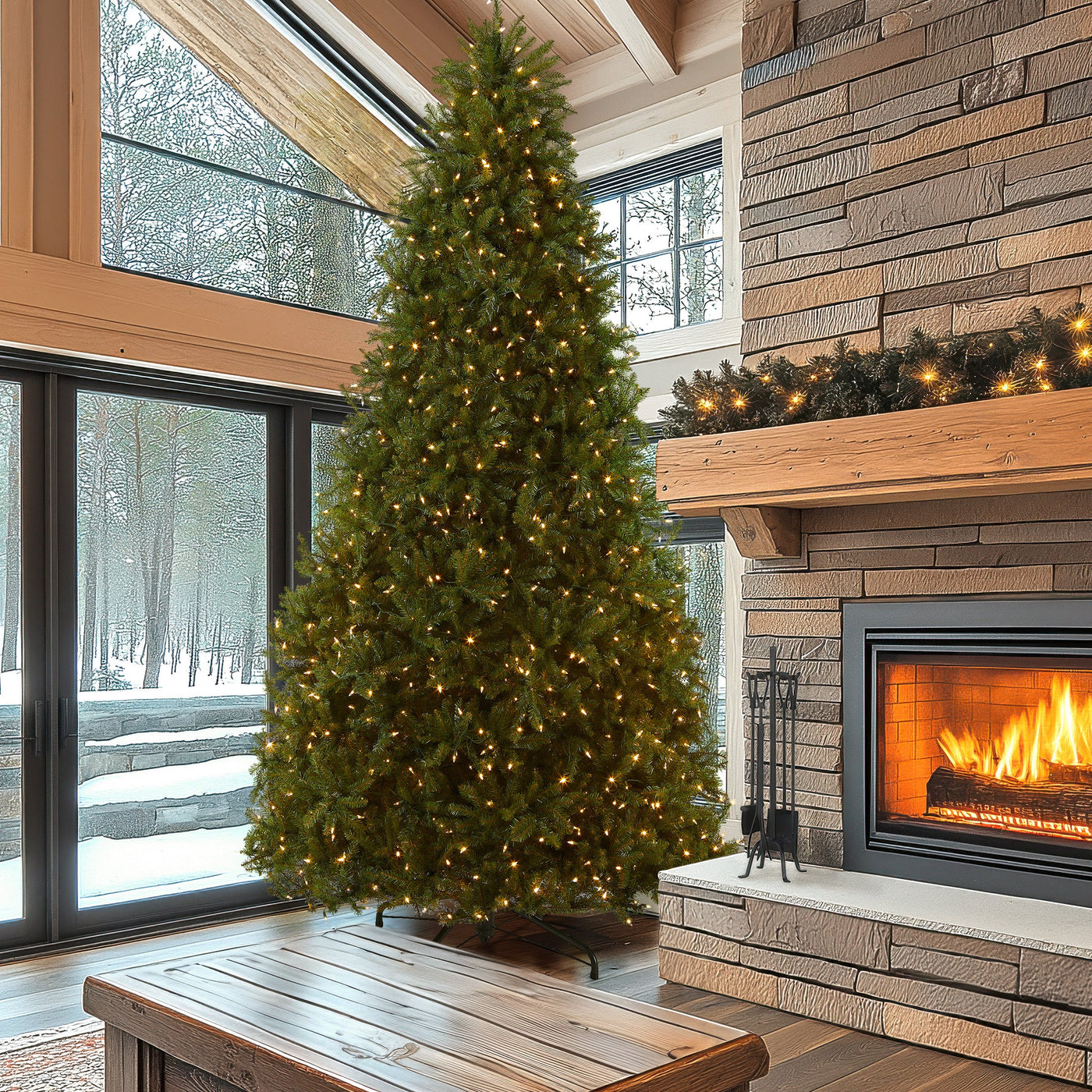 10 ft.Pre-Lit Dunhill Fir Tree with PowerConnect Dual Color LED Lights