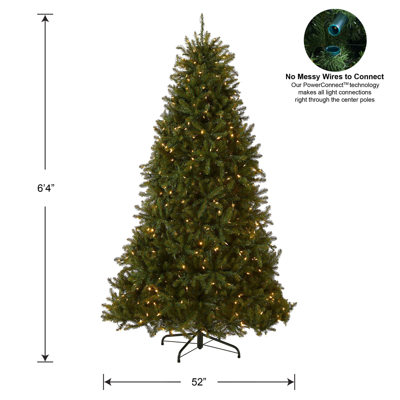 6.5 ft. Pre-Lit Dunhill Fir with PowerConnect Dual Color LED Lights