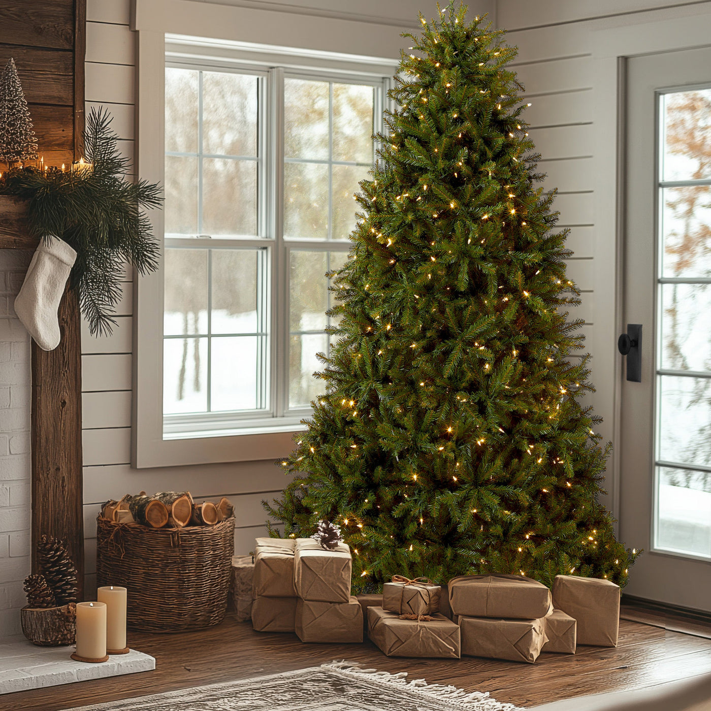 7.5 ft. Pre-Lit Dunhill Fir Tree with PowerConnect Dual Color LED Lights