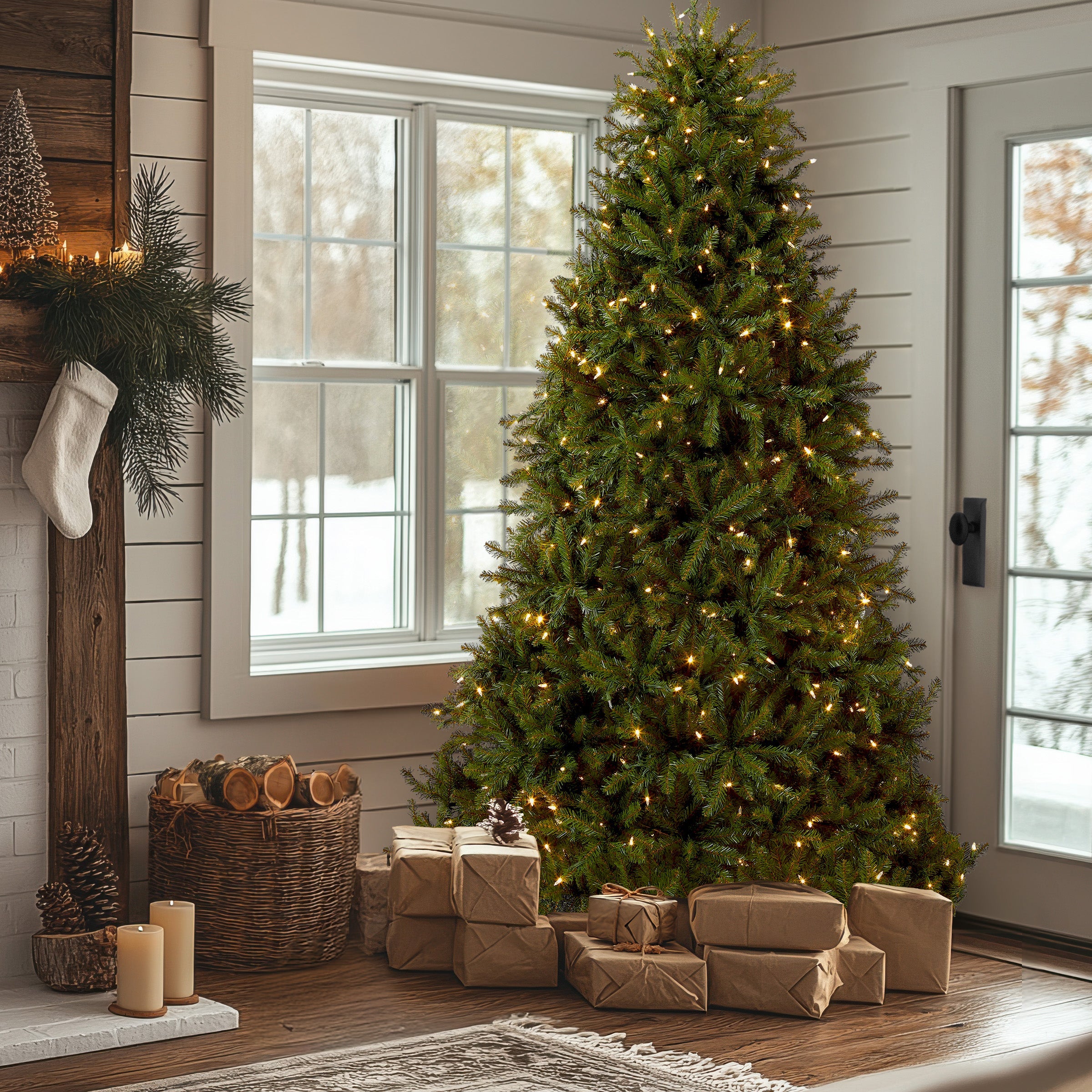 7.5 ft. Pre-Lit Dunhill Fir Tree with PowerConnect Dual Color LED Lights