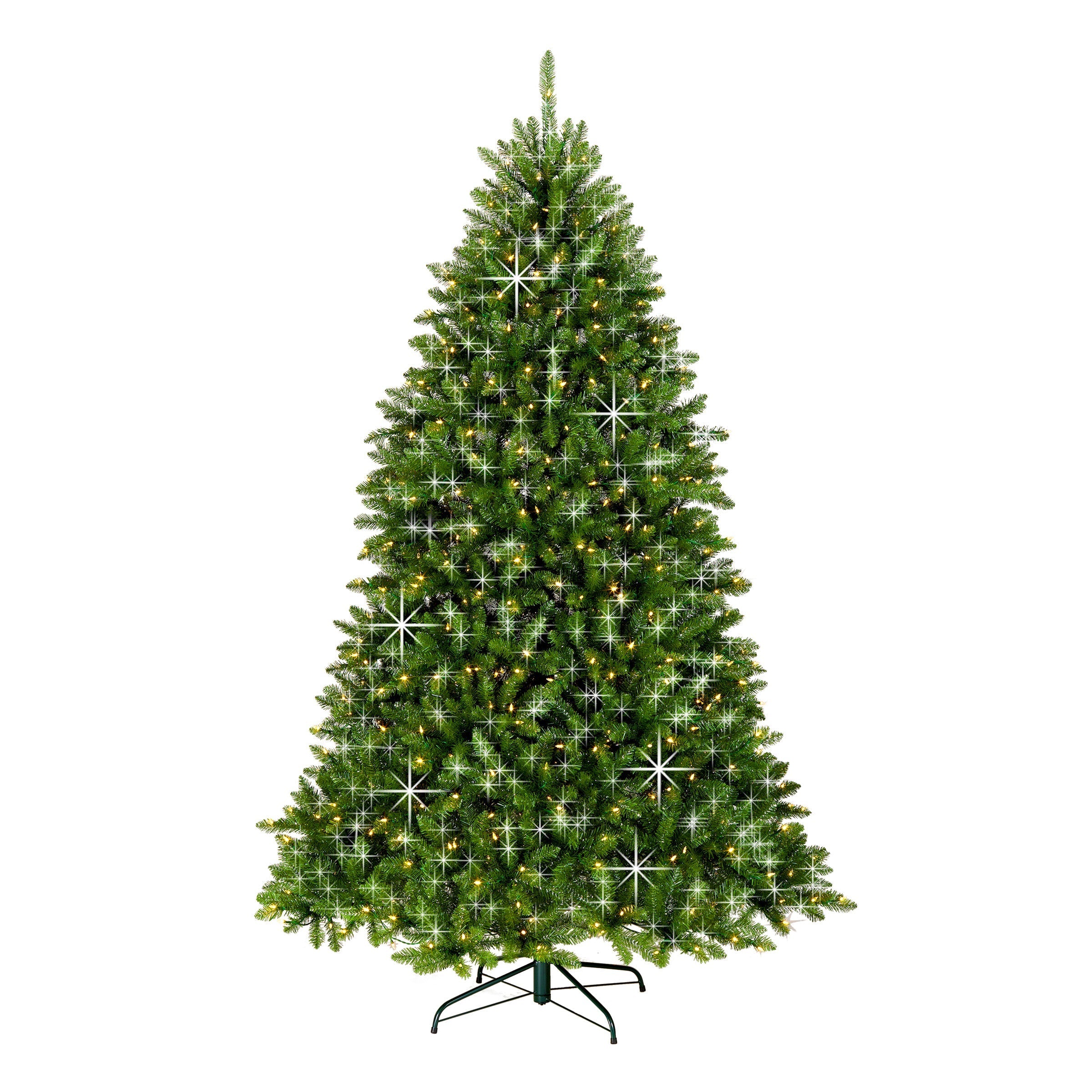 7.5 ft. Pre-Lit Dunhill Fir Shimmer Tree Silver Tinsel with Dual Color LED Lights