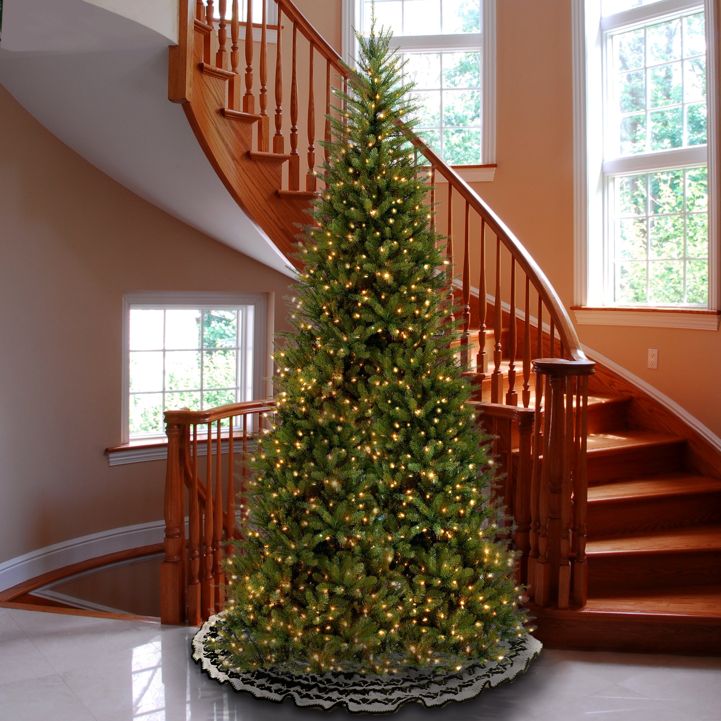 10 ft.Pre-Lit Dunhill Fir Slim Tree with Clear Lights