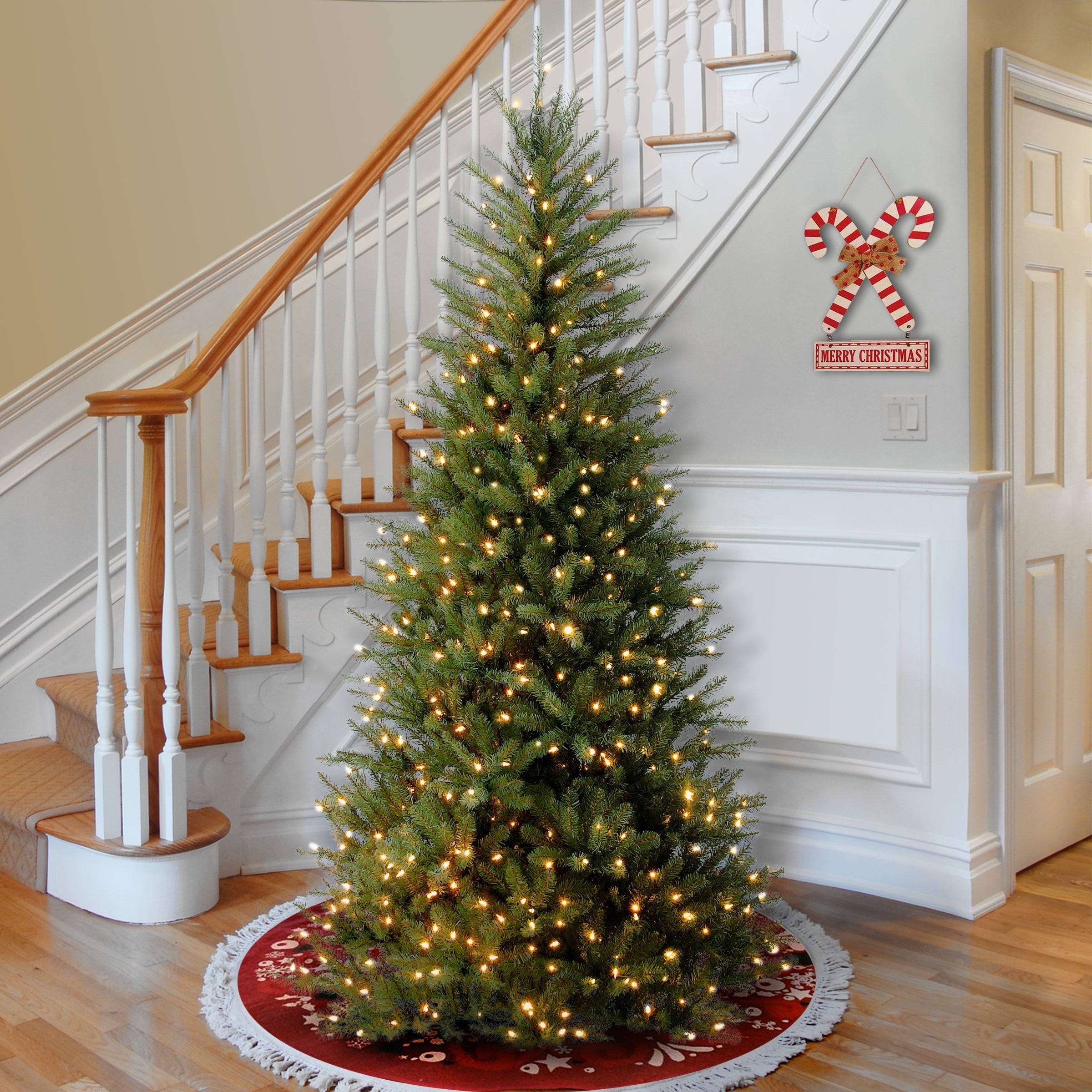 7.5 ft. Pre-Lit Dunhill Fir Slim Tree with Clear Lights