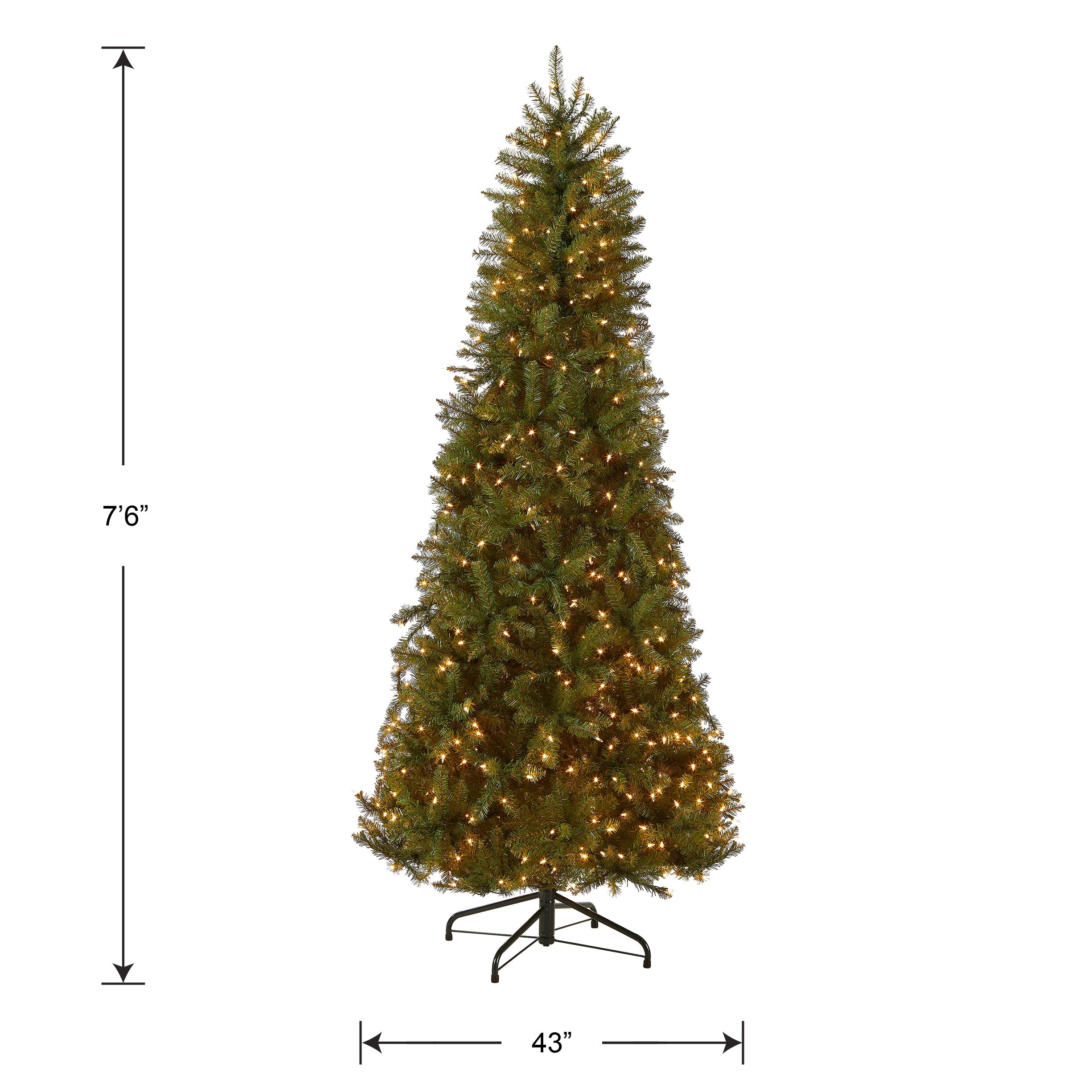 7.5 ft. Pre-Lit Dunhill Fir Slim Tree with Clear Lights