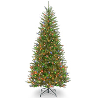 7.5 ft. Pre-Lit Dunhill Fir Slim Tree with Multicolor Lights