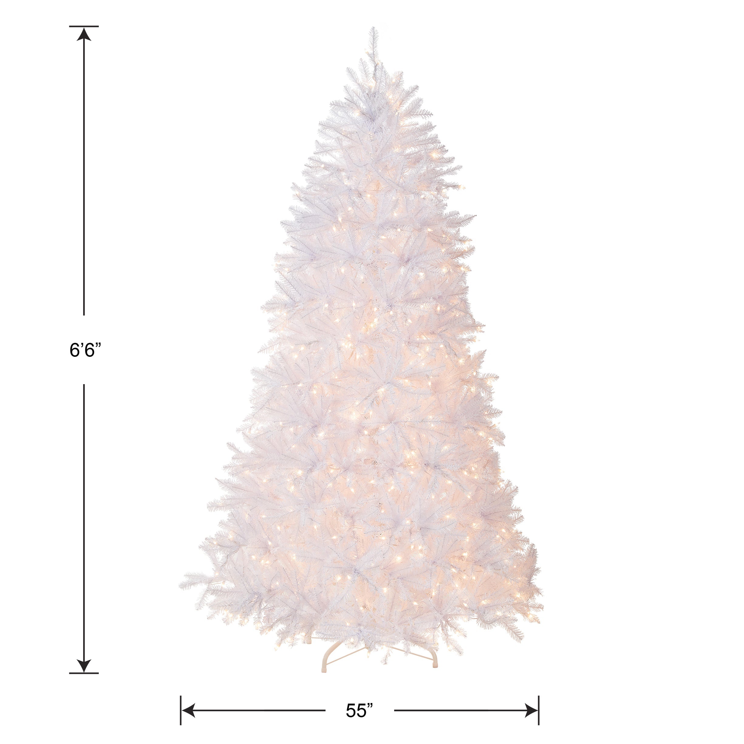 6.5 ft. Pre-Lit Dunhill Fir White Tree with Clear Lights