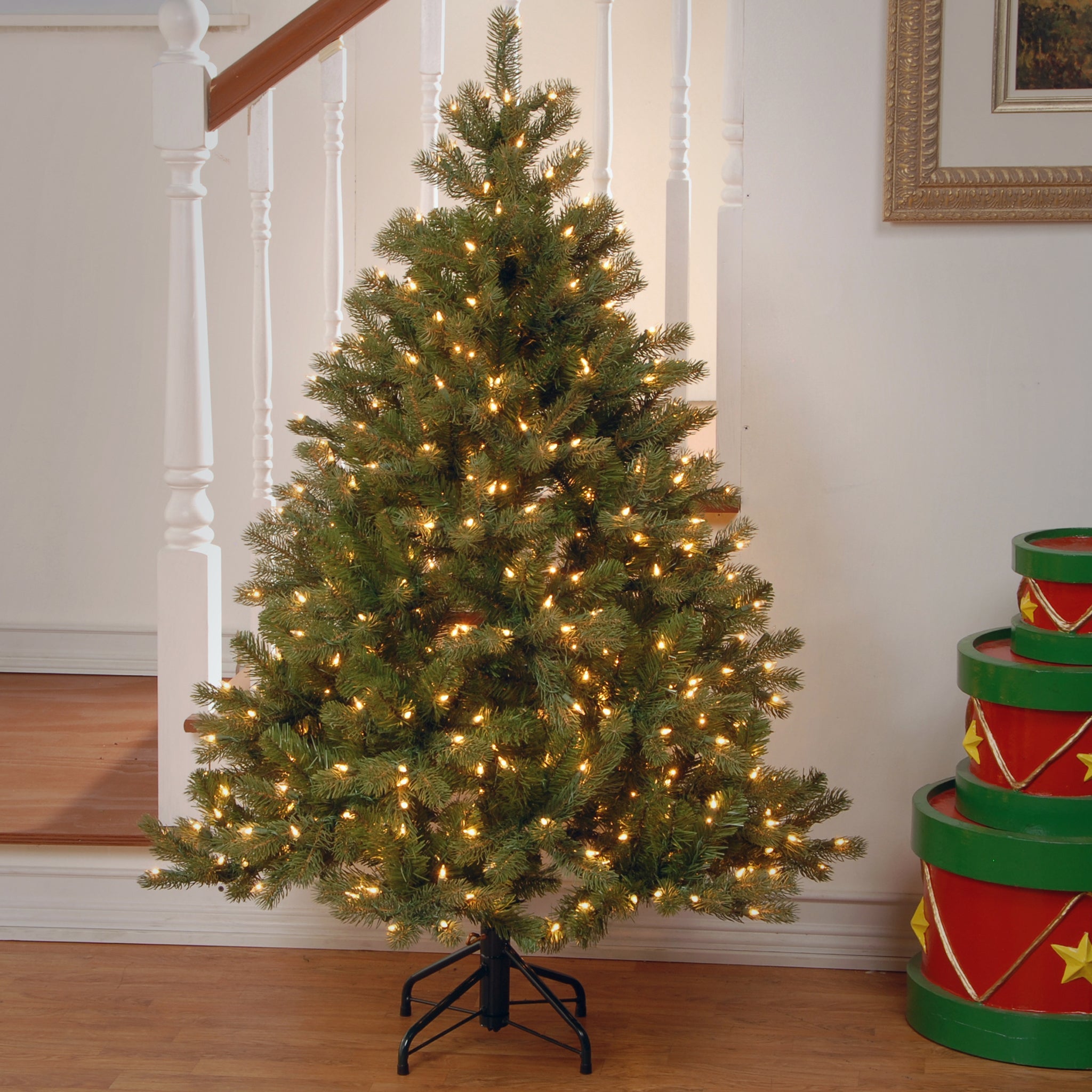 4.5 ft. Pre-Lit Downswept Douglas Fir Tree with Clear Lights