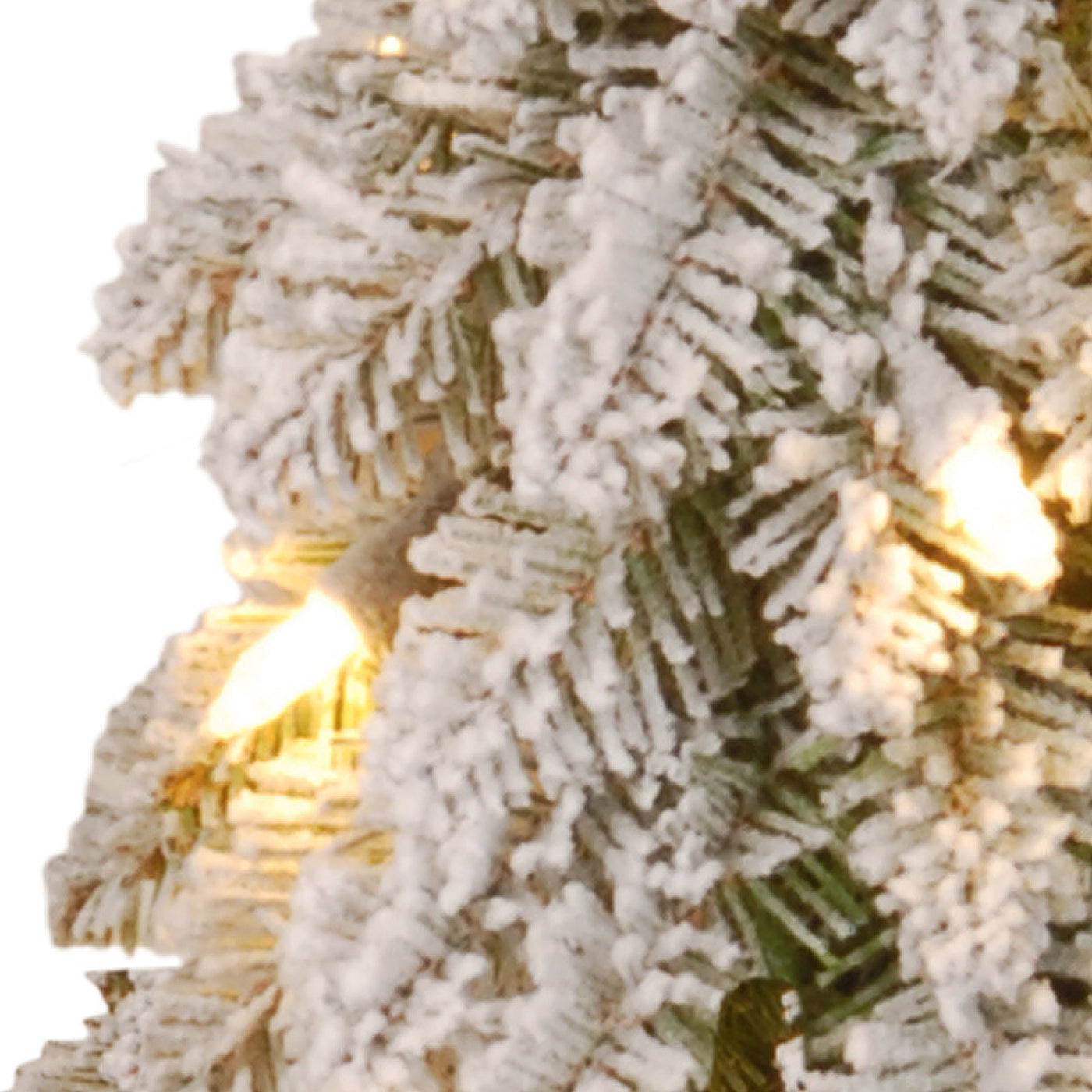 2 ft. Pre-Lit Snowy Downswept Forest Tree with Clear Lights