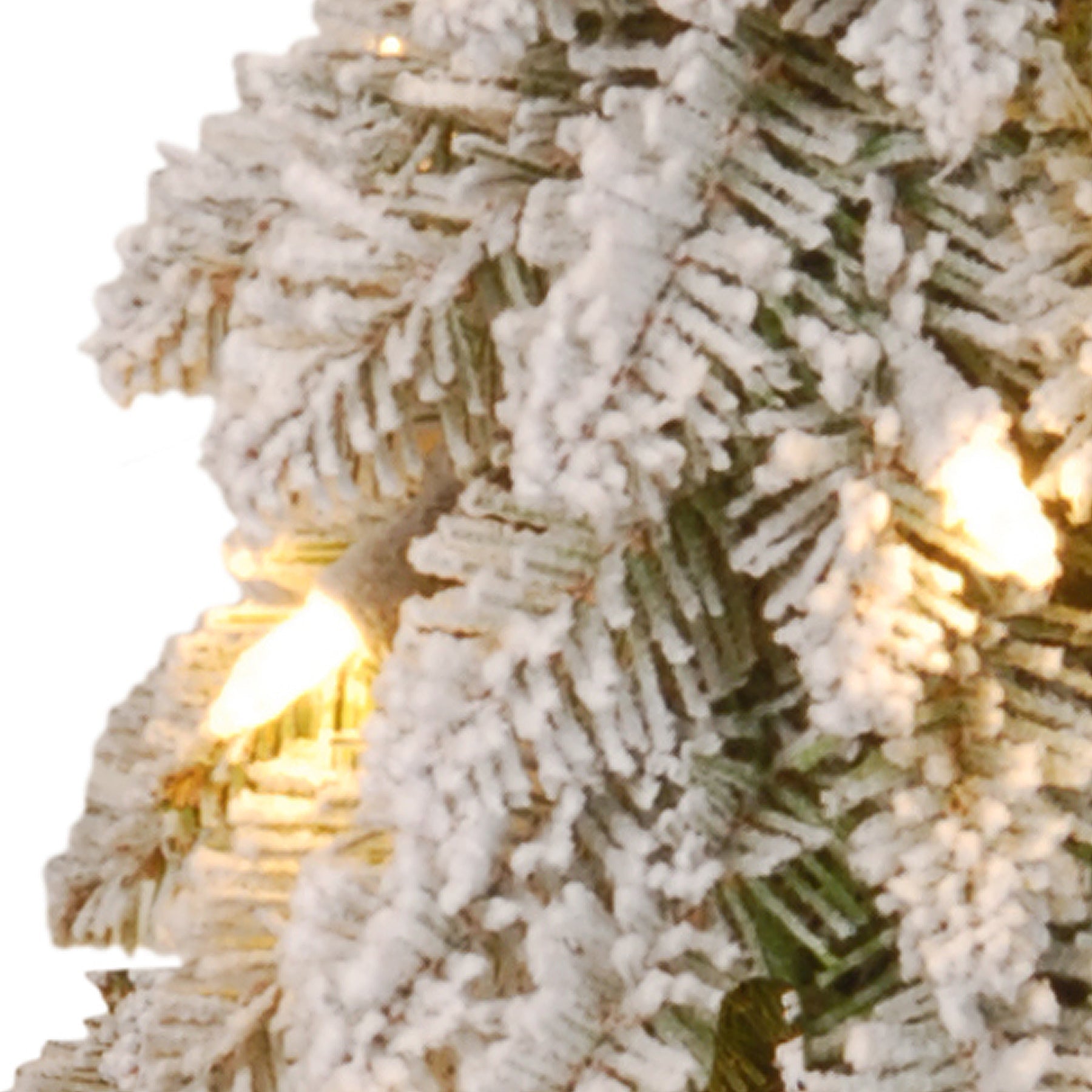 2 ft. Pre-Lit Snowy Downswept Forest Tree with Clear Lights