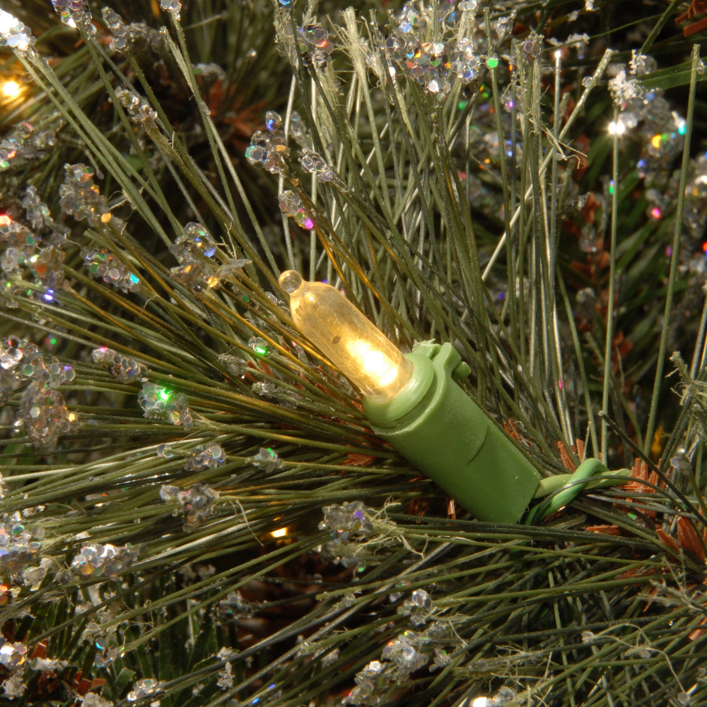 4 ft. Pre-Lit Glittery Bristle Tree with Clear Lights